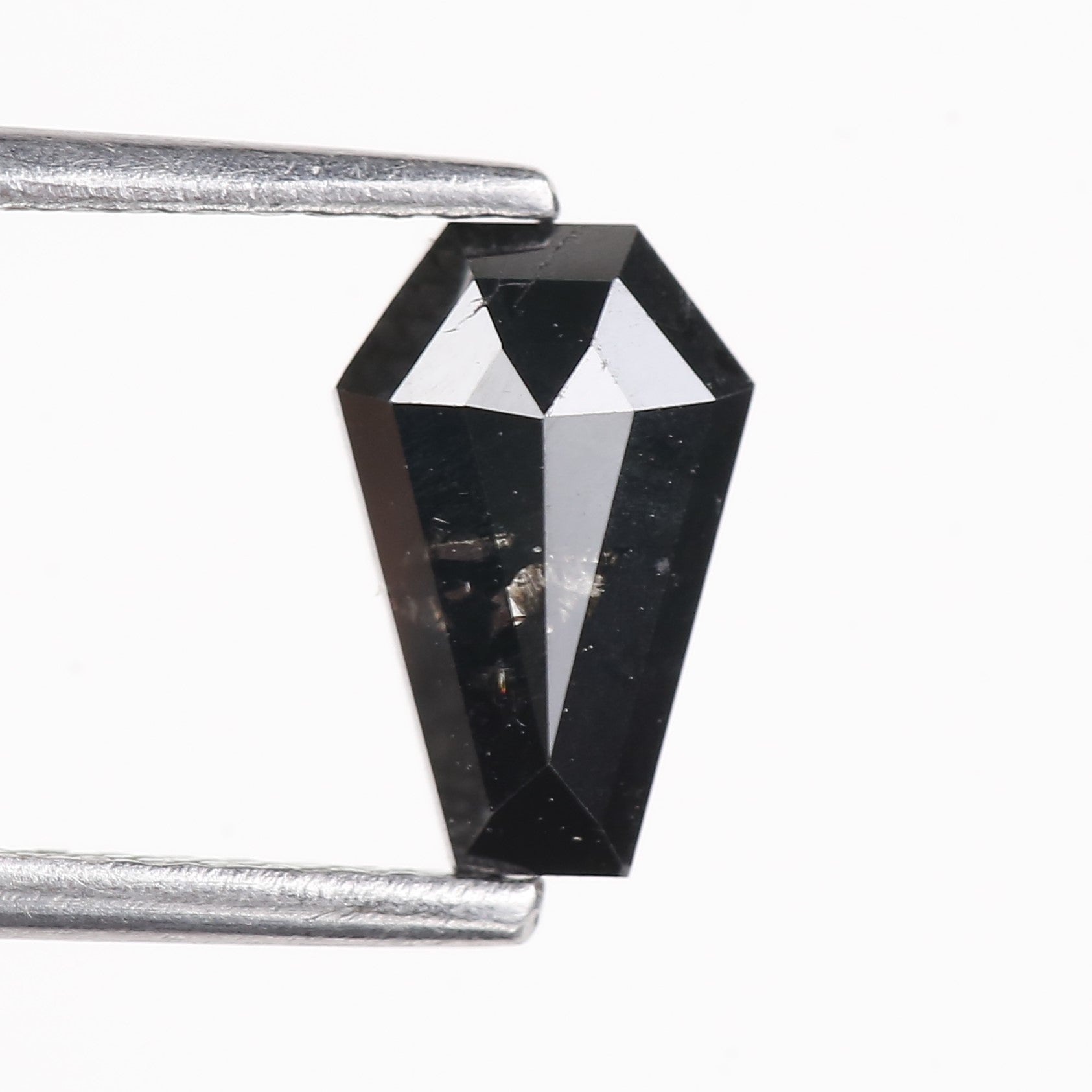 0.72 Carat Natural Black Coffin Cut Salt And Pepper Diamond 8.20 MM