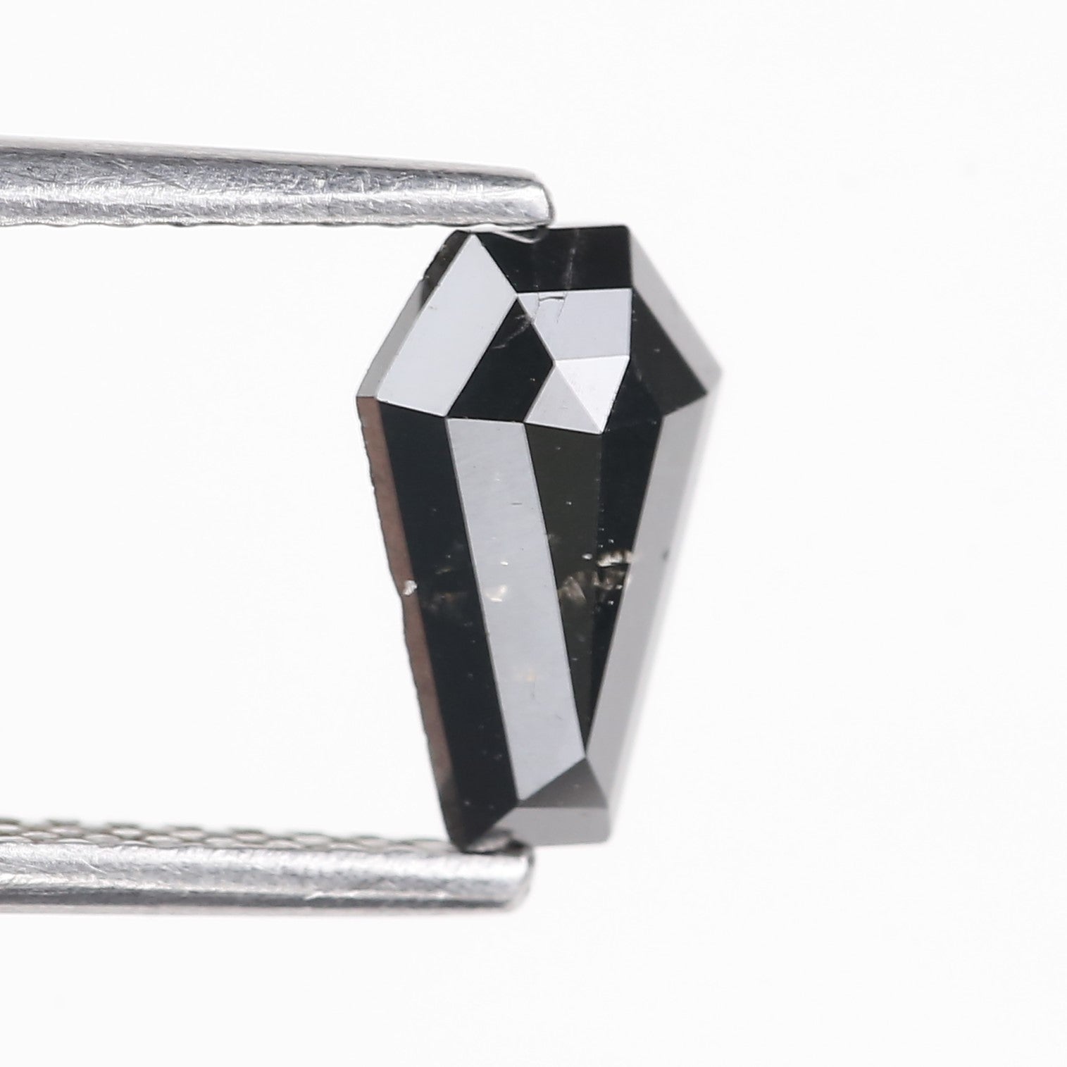 0.72 Carat Natural Black Coffin Cut Salt And Pepper Diamond 8.20 MM