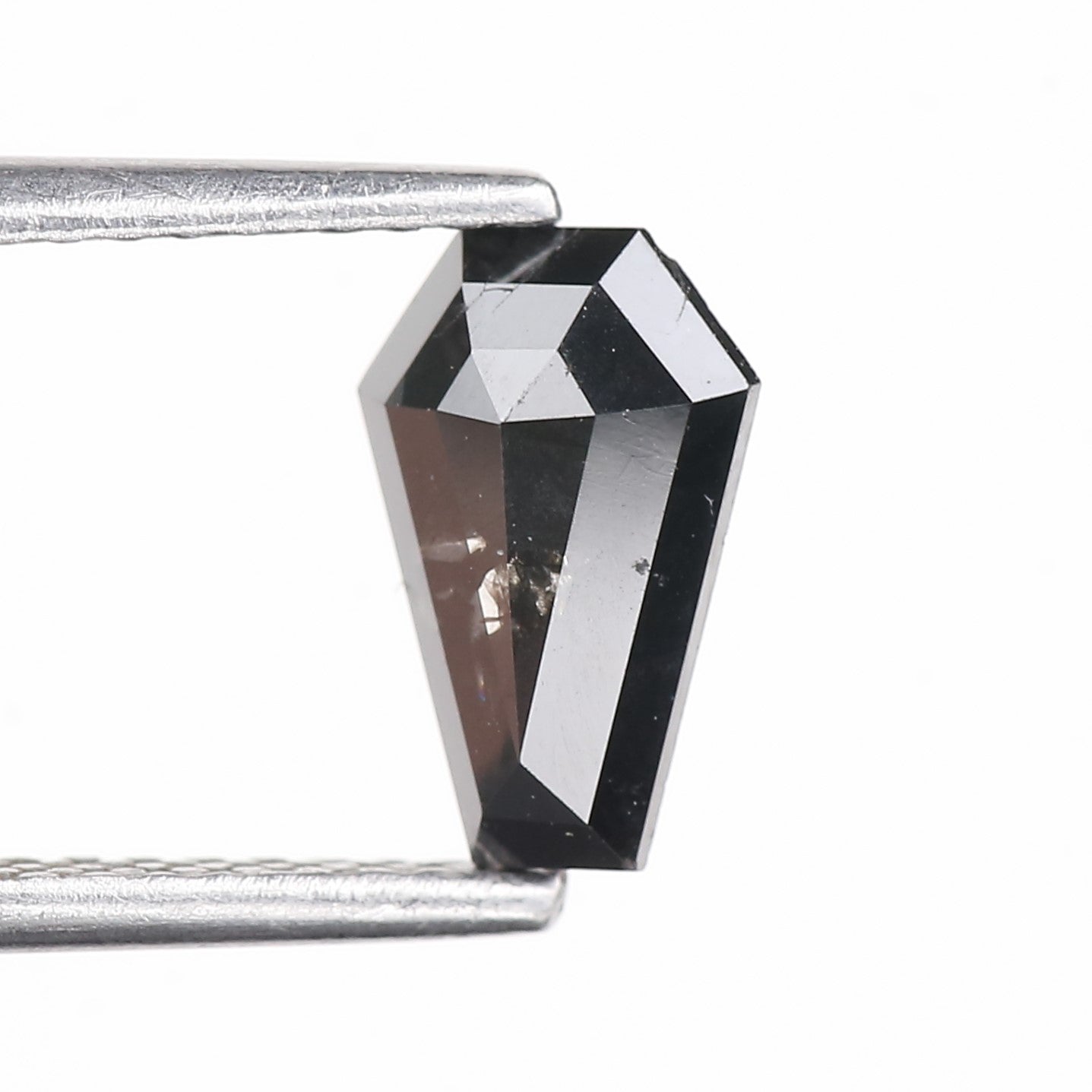 0.72 Carat Natural Black Coffin Cut Salt And Pepper Diamond 8.20 MM