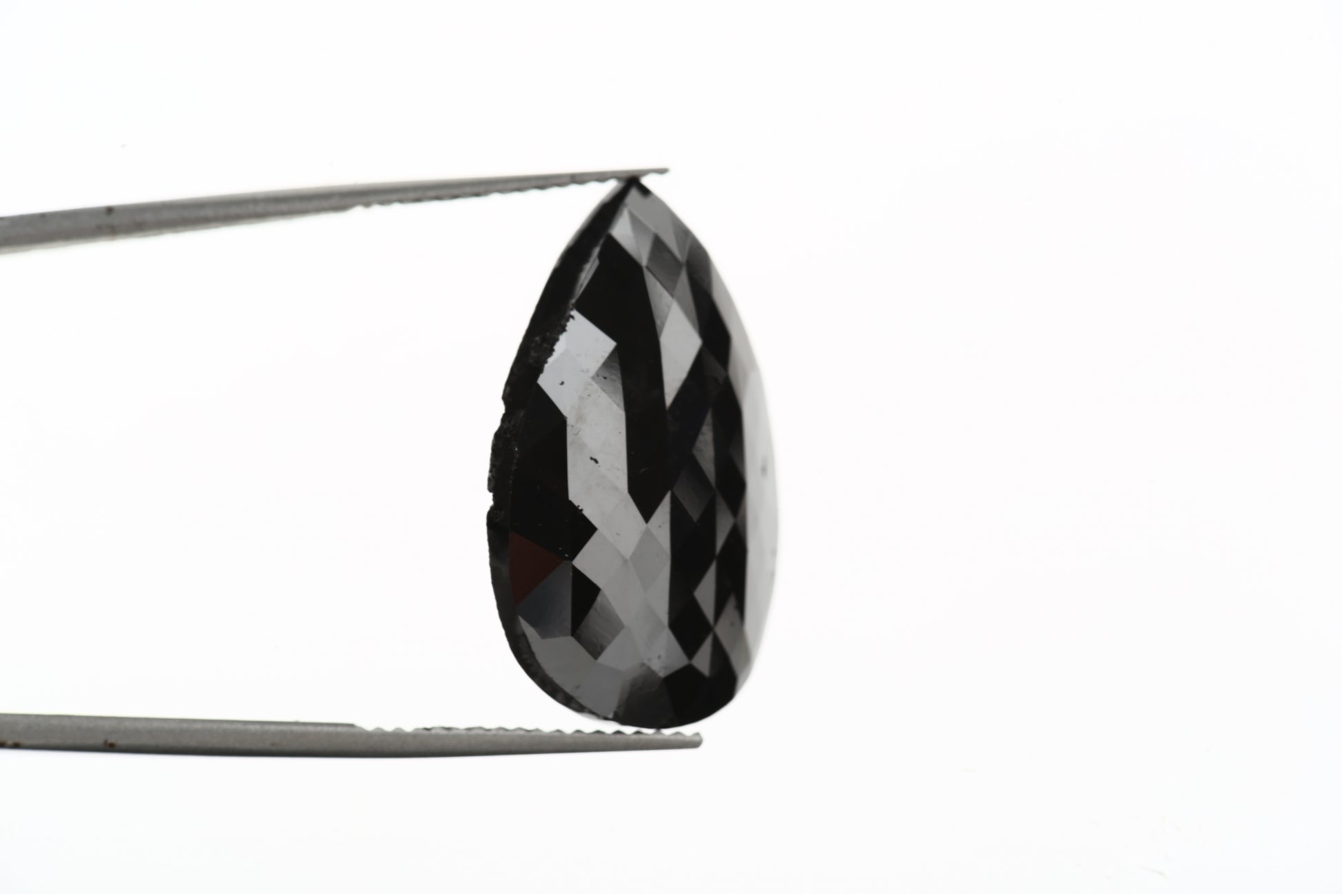 12.58 Carat Pear Checker Cut Fancy Natural Black Diamond - Blackdiamond