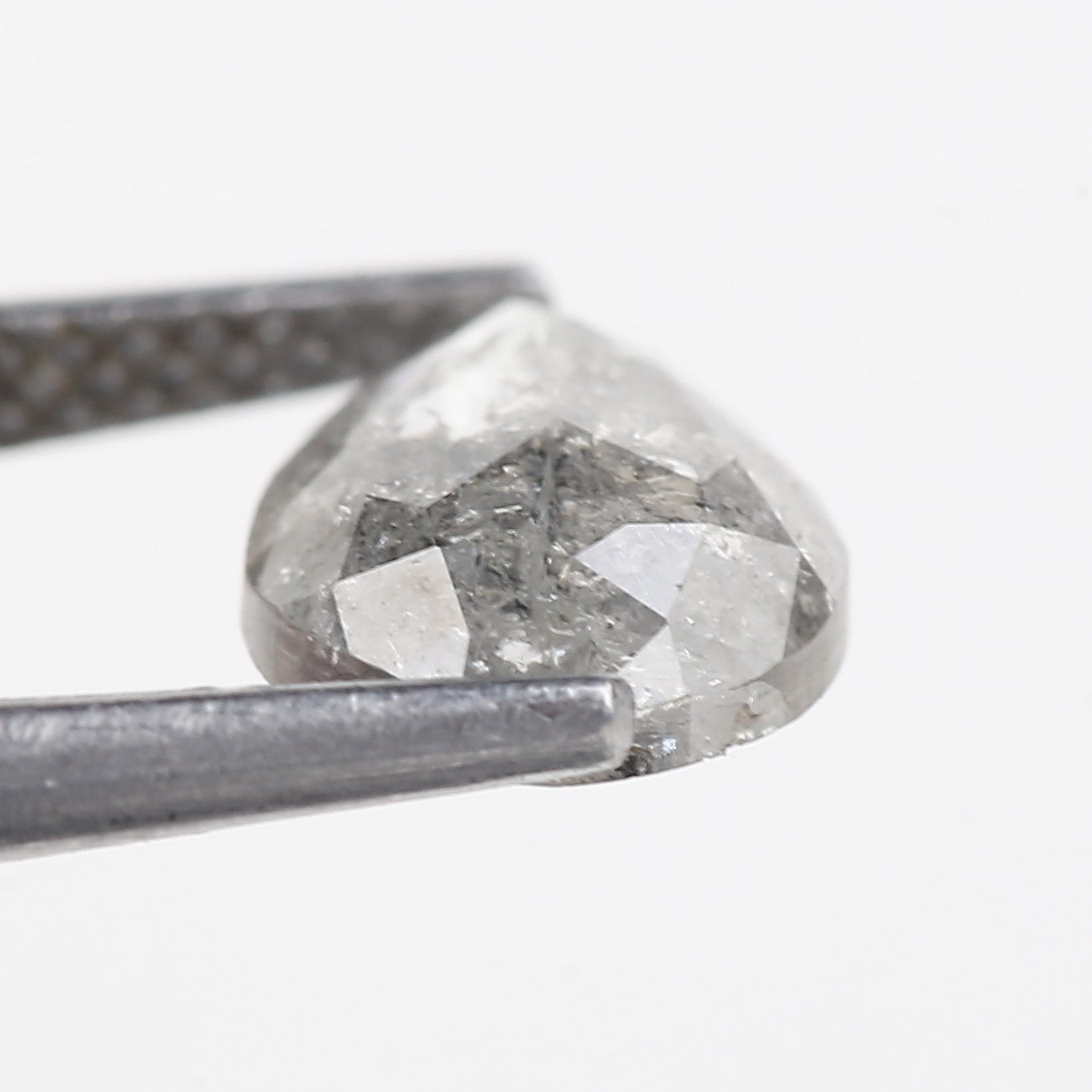 1.46 Carat Natural Icy Grey Pear Cut Salt And Pepper Diamond 8.09 MM