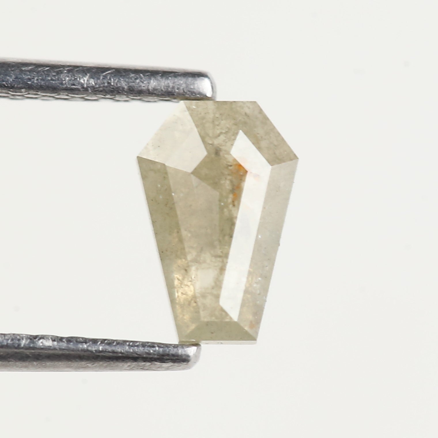0.47 Carat Natural Gray Yellow  Coffin Cut Salt and Pepper Diamond 6.60 MM