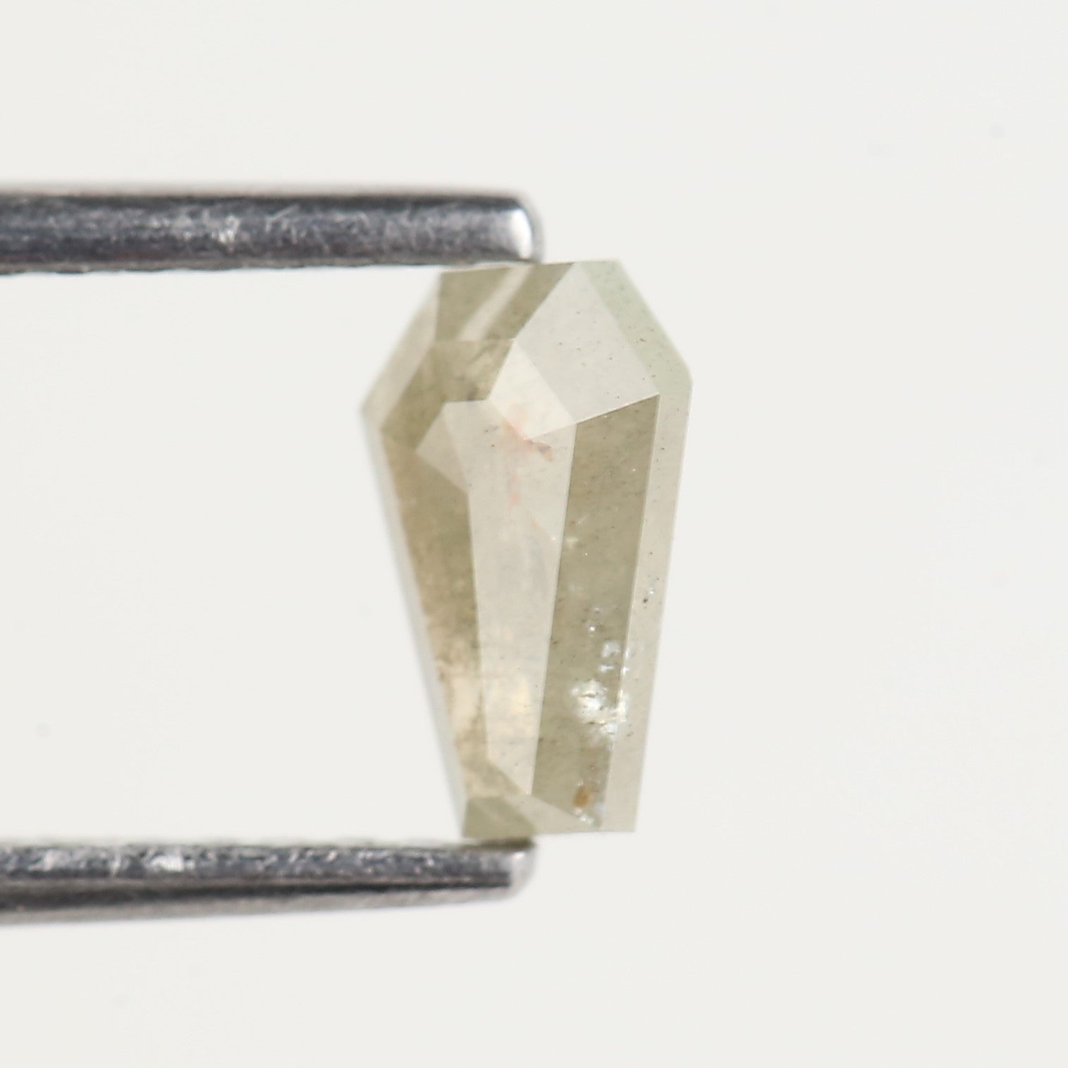 0.47 Carat Natural Gray Yellow  Coffin Cut Salt and Pepper Diamond 6.60 MM