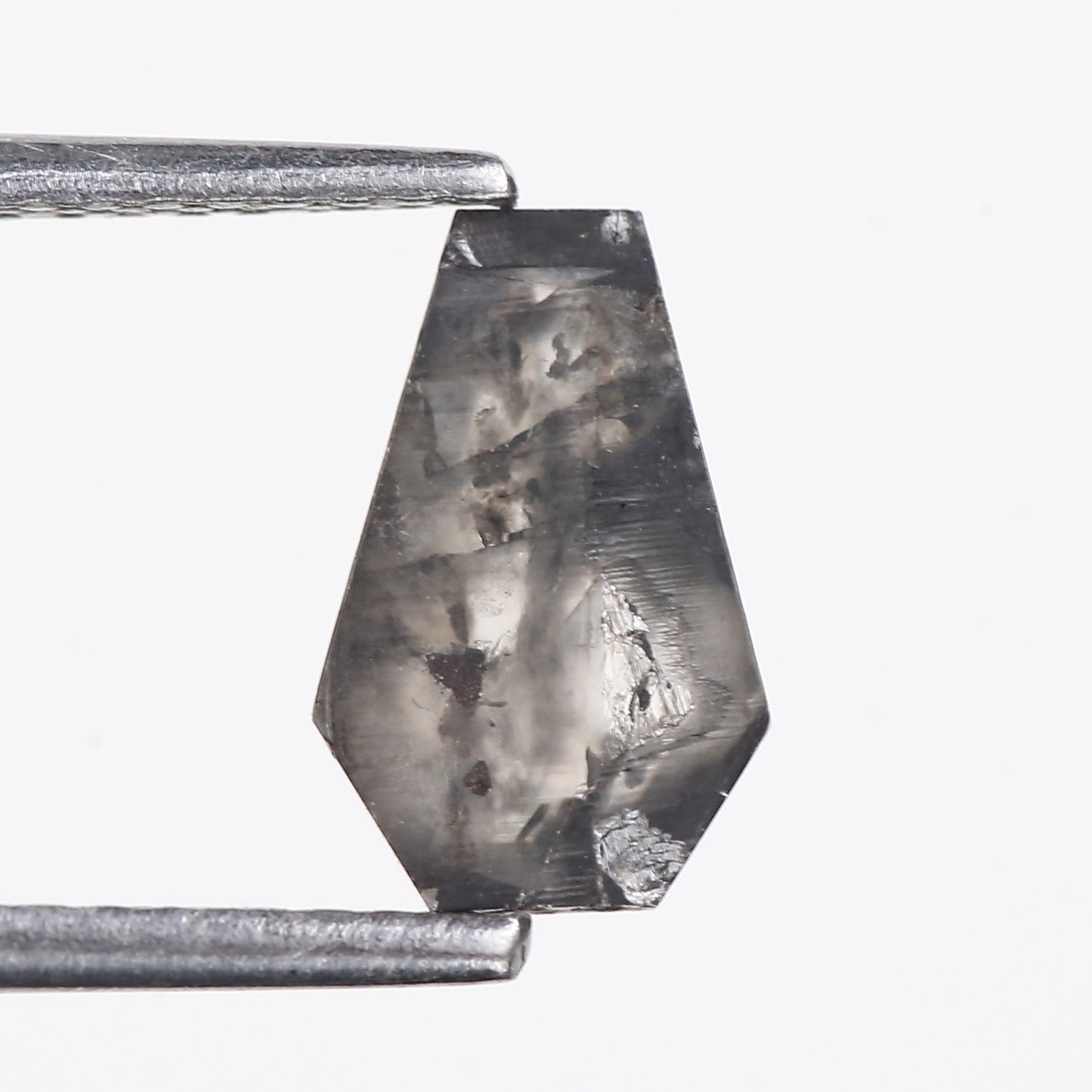 0.88 Carat Natural Black Coffin Cut Salt And Pepper Diamond 9.08 MM