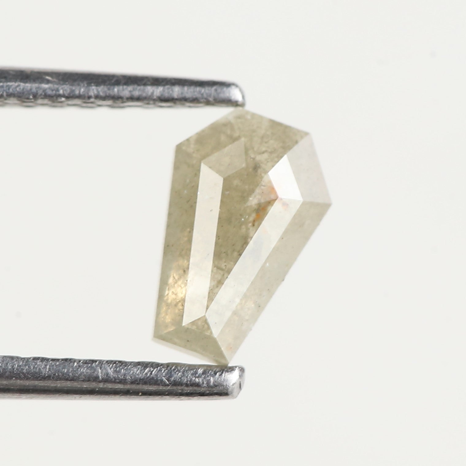 0.47 Carat Natural Gray Yellow  Coffin Cut Salt and Pepper Diamond 6.60 MM