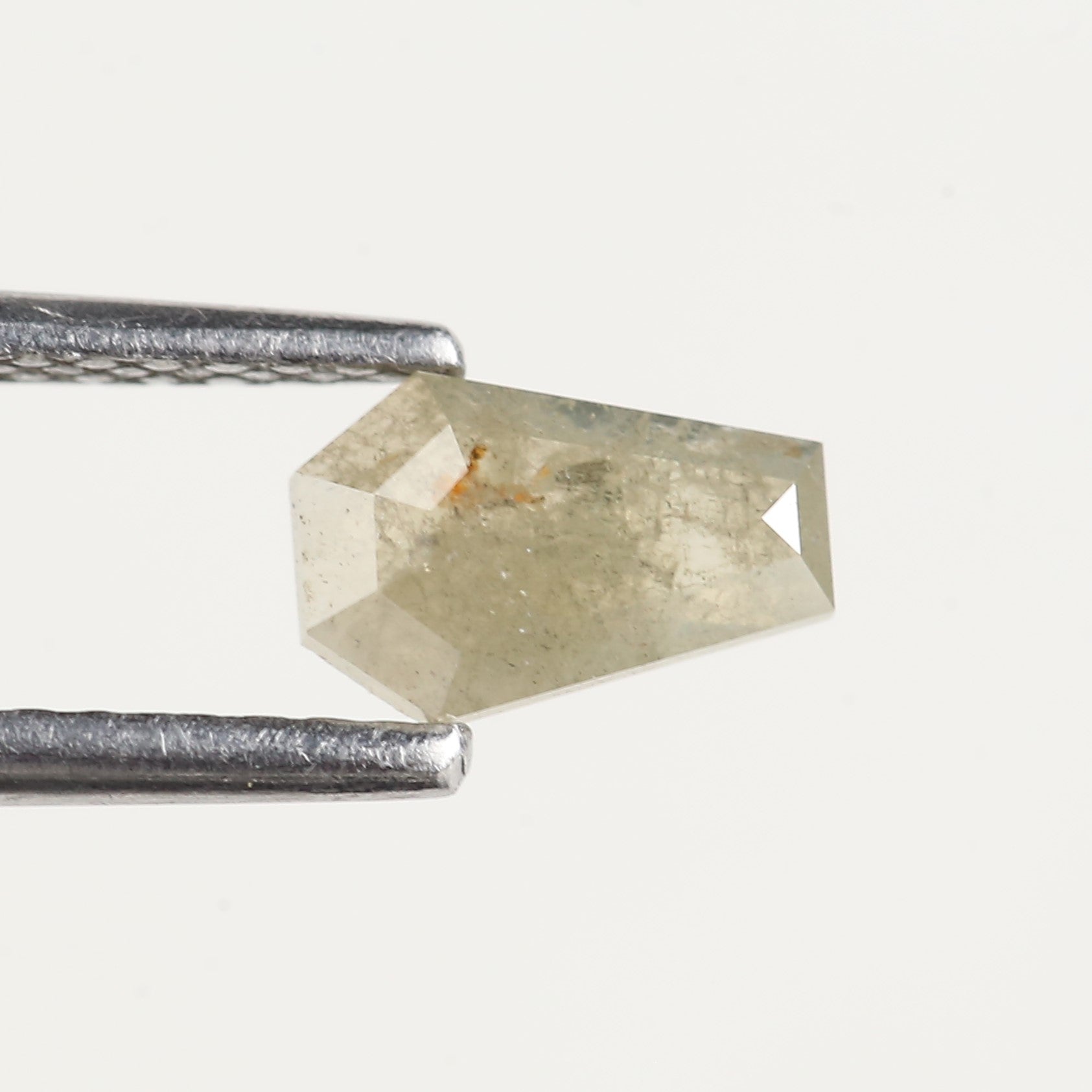 0.47 Carat Natural Gray Yellow  Coffin Cut Salt and Pepper Diamond 6.60 MM