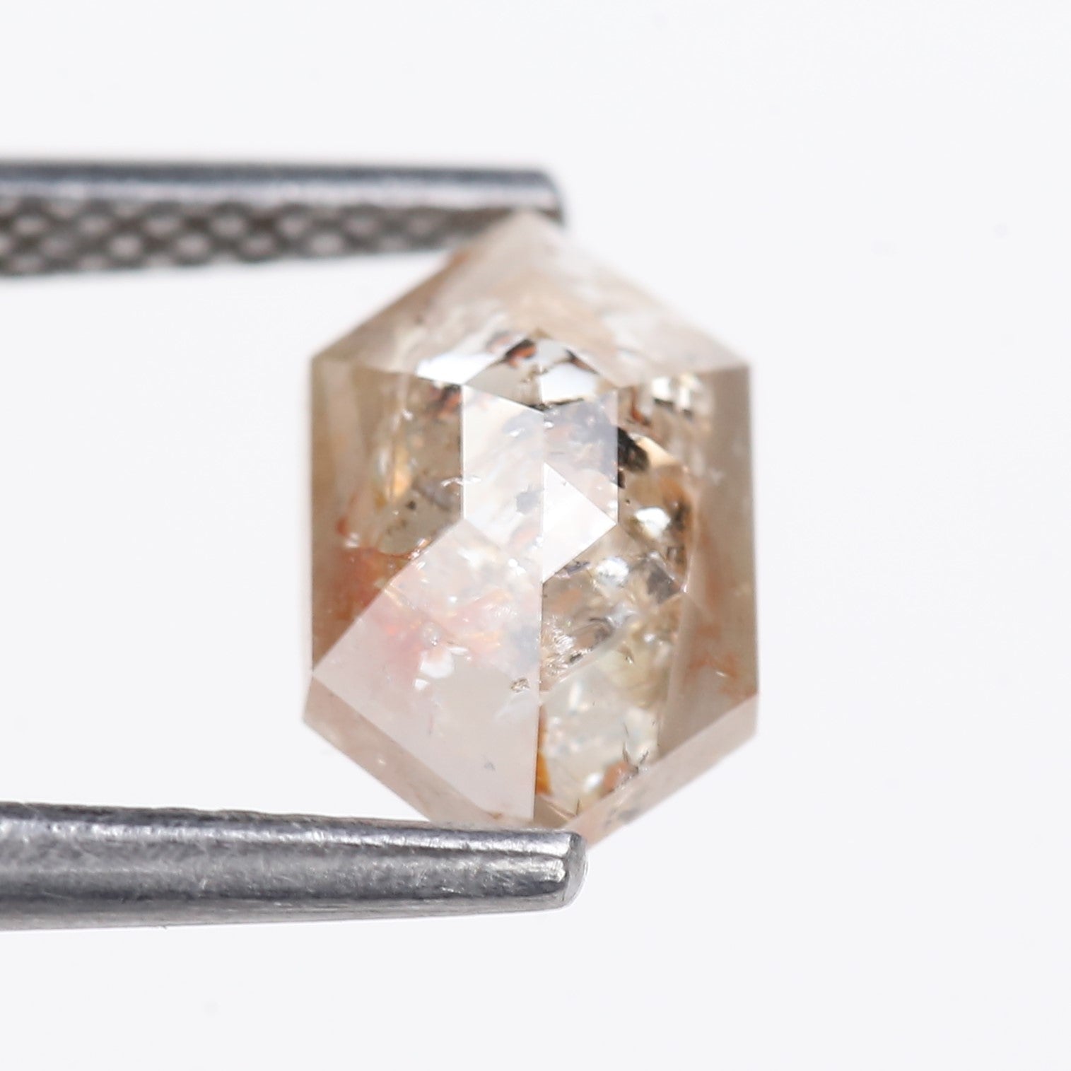 1.30 Carat Natural Hexagon Cut Salt and Pepper Diamond 9.07 MM