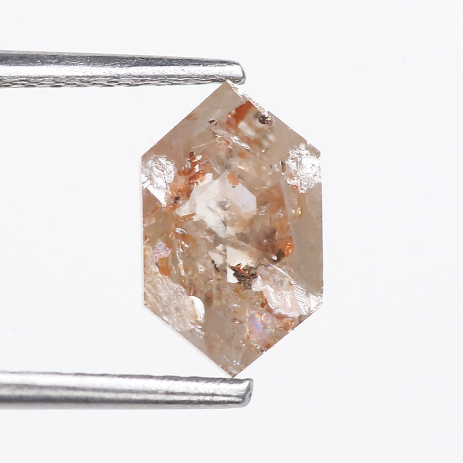 1.30 Carat Natural Hexagon Cut Salt and Pepper Diamond 9.07 MM