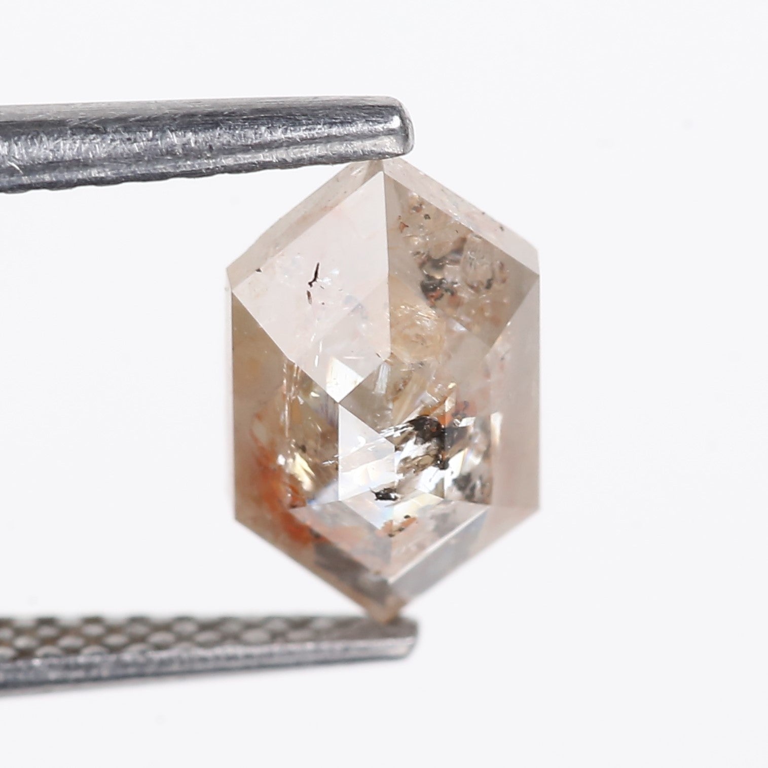 1.30 Carat Natural Hexagon Cut Salt and Pepper Diamond 9.07 MM