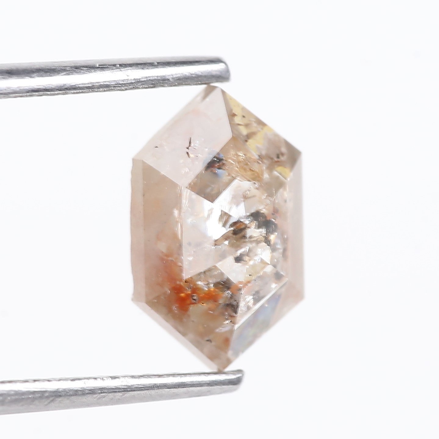 1.30 Carat Natural Hexagon Cut Salt and Pepper Diamond 9.07 MM