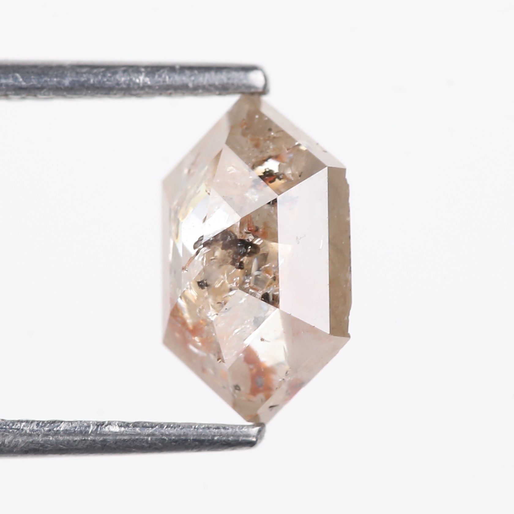 1.30 Carat Natural Hexagon Cut Salt and Pepper Diamond 9.07 MM