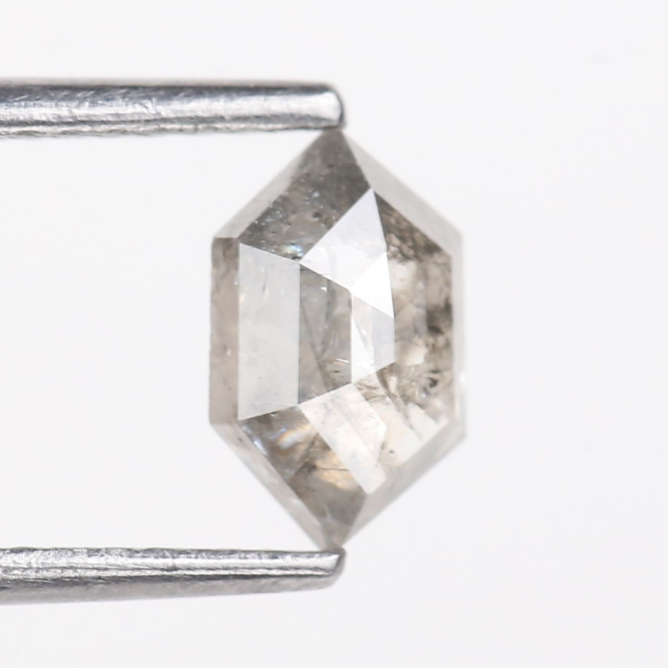 0.73 Carat Natural Gray Hexagon Cut Salt And Pepper Diamond 7.38 MM