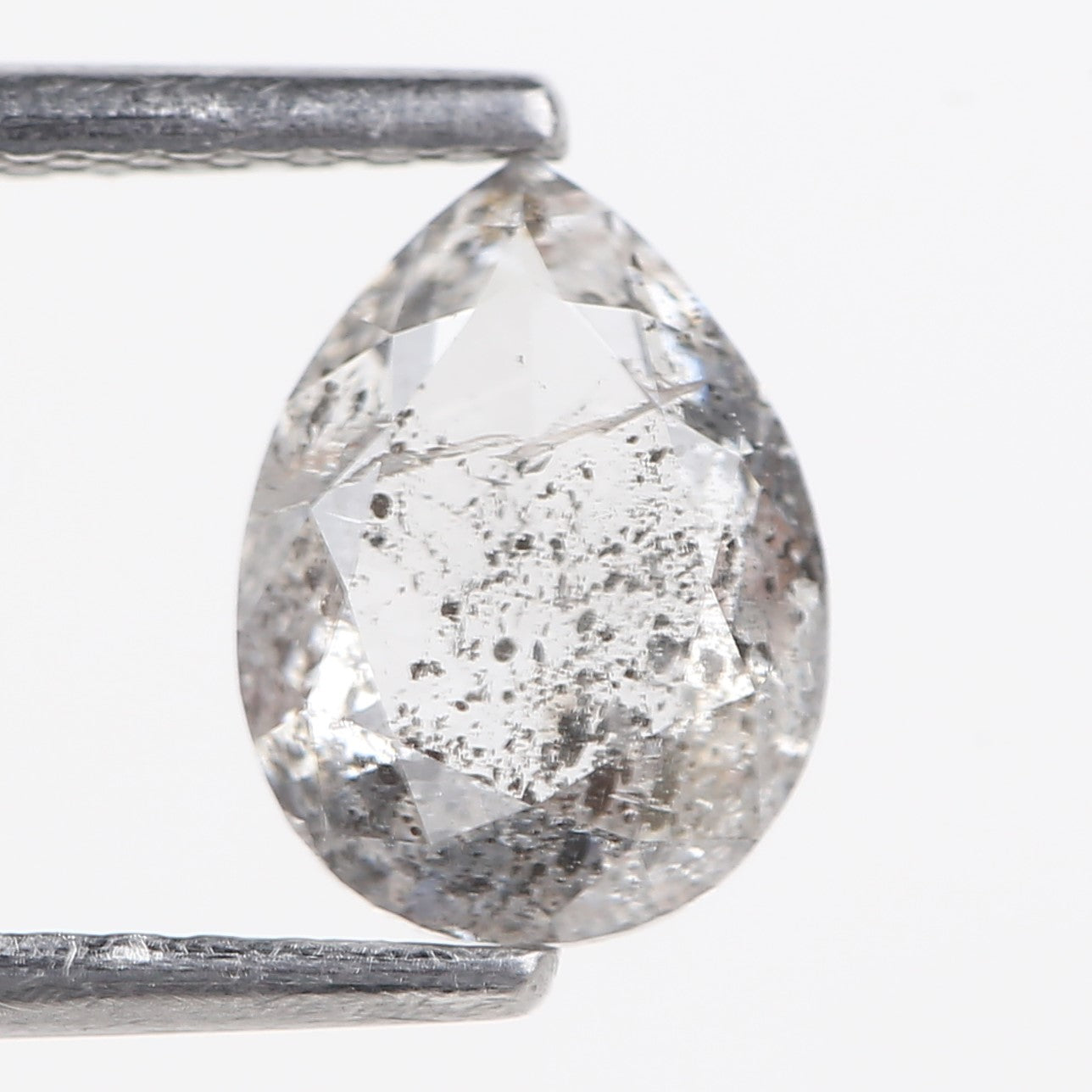 1.52 Carat Natural Pear Cut Fancy Grey Salt And Pepper Diamond 7.94 MM
