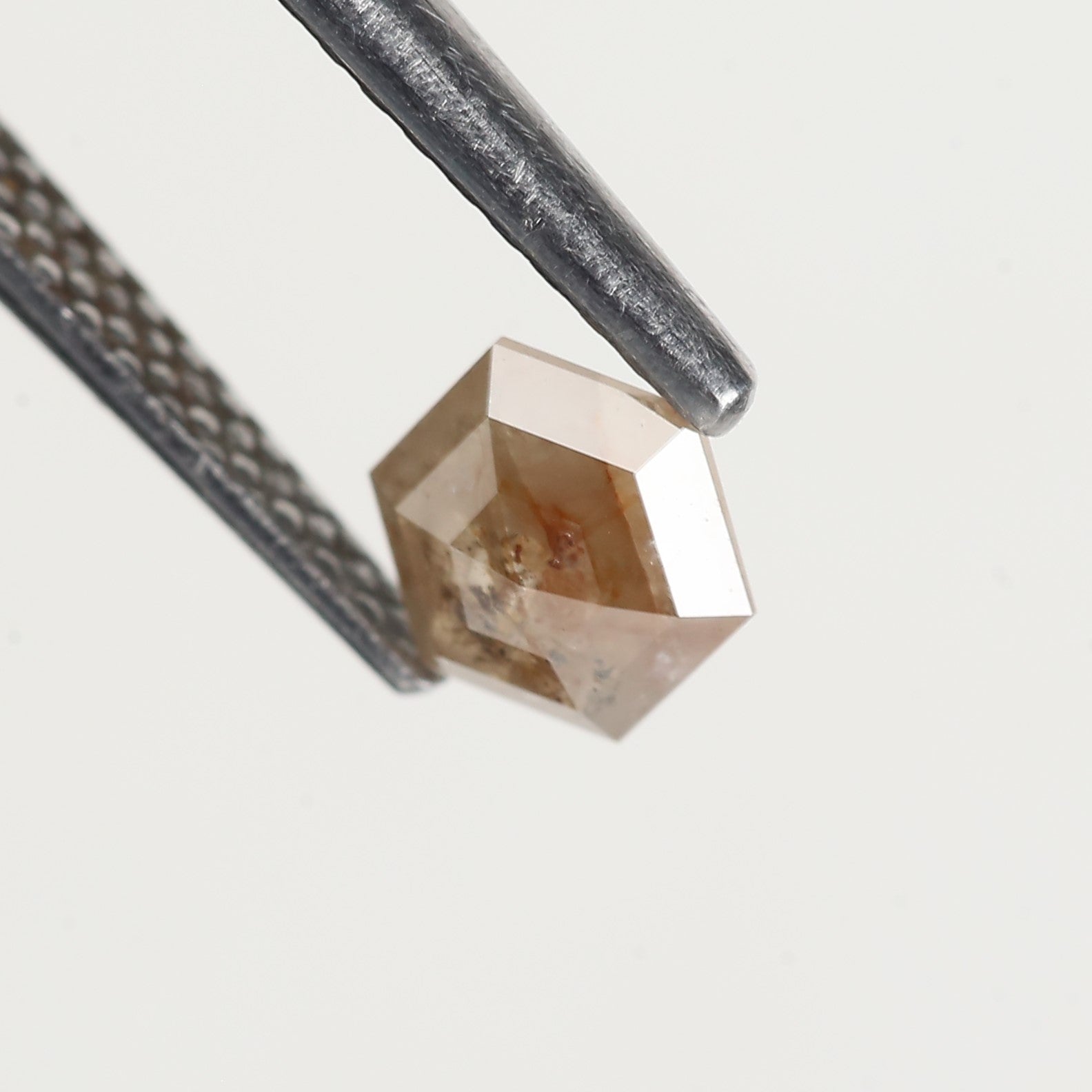 0.47 Carat Natural Hexagon Peach Salt and Pepper Diamond 4.80 MM