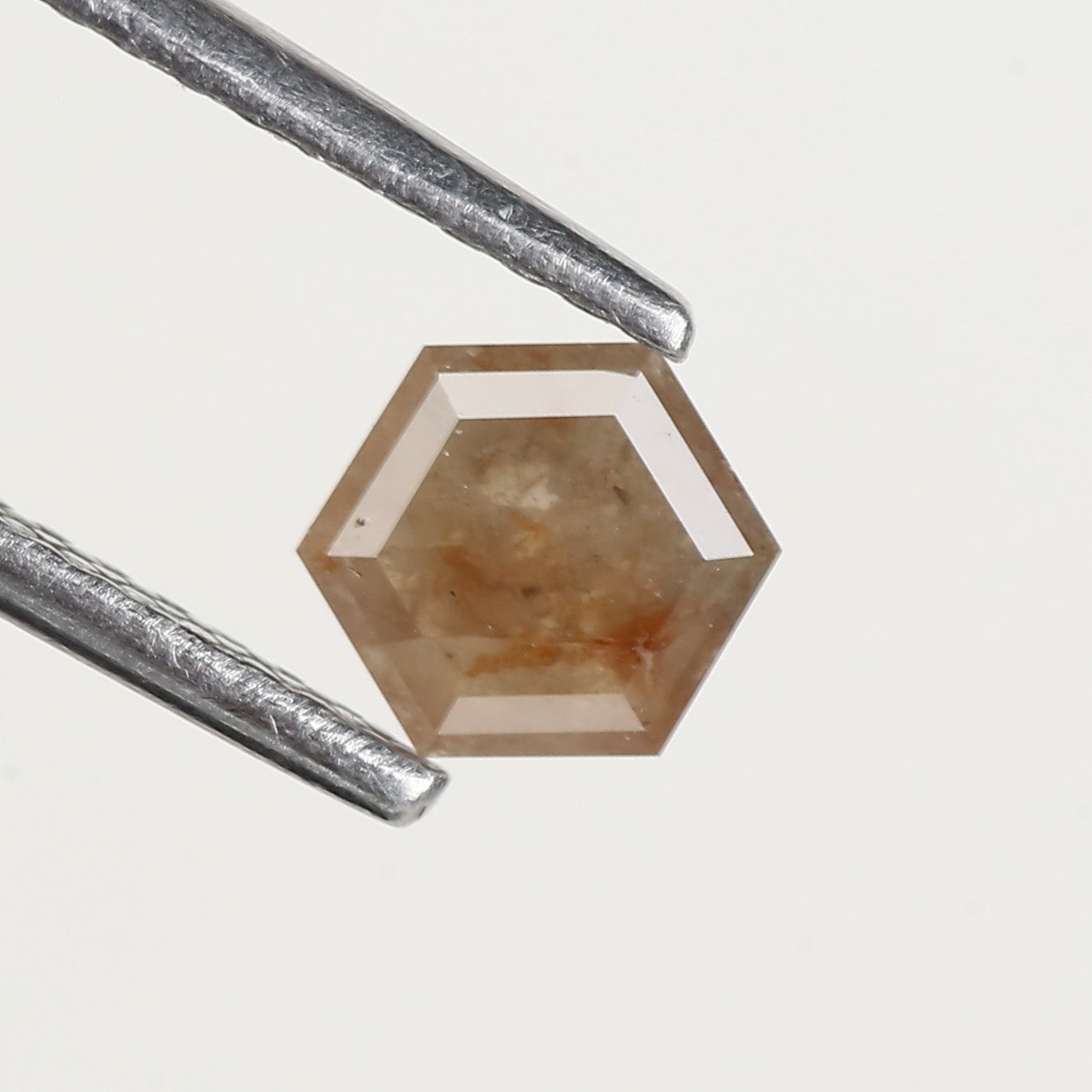 0.47 Carat Natural Hexagon Peach Salt and Pepper Diamond 4.80 MM