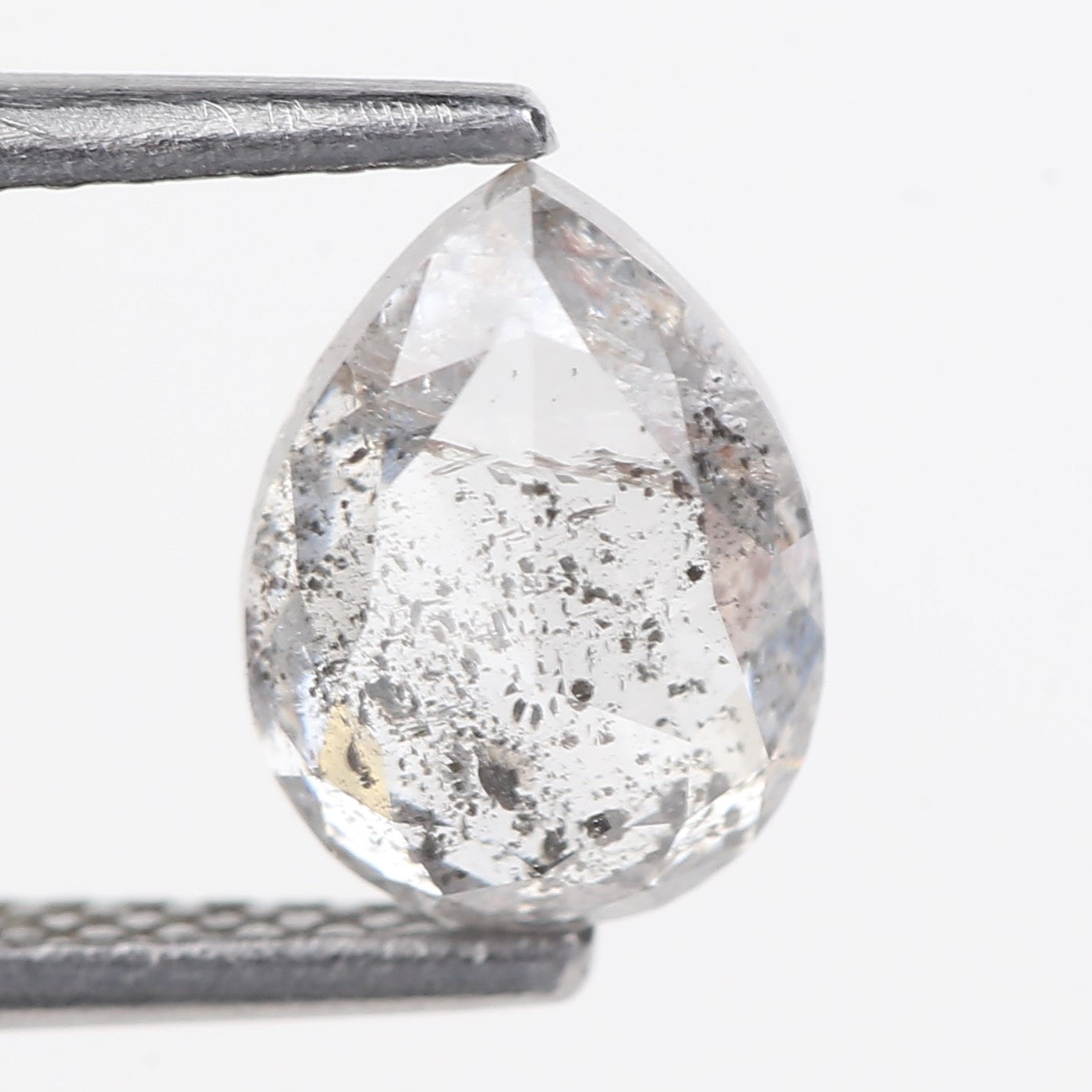 1.52 Carat Natural Pear Cut Fancy Grey Salt And Pepper Diamond 7.94 MM