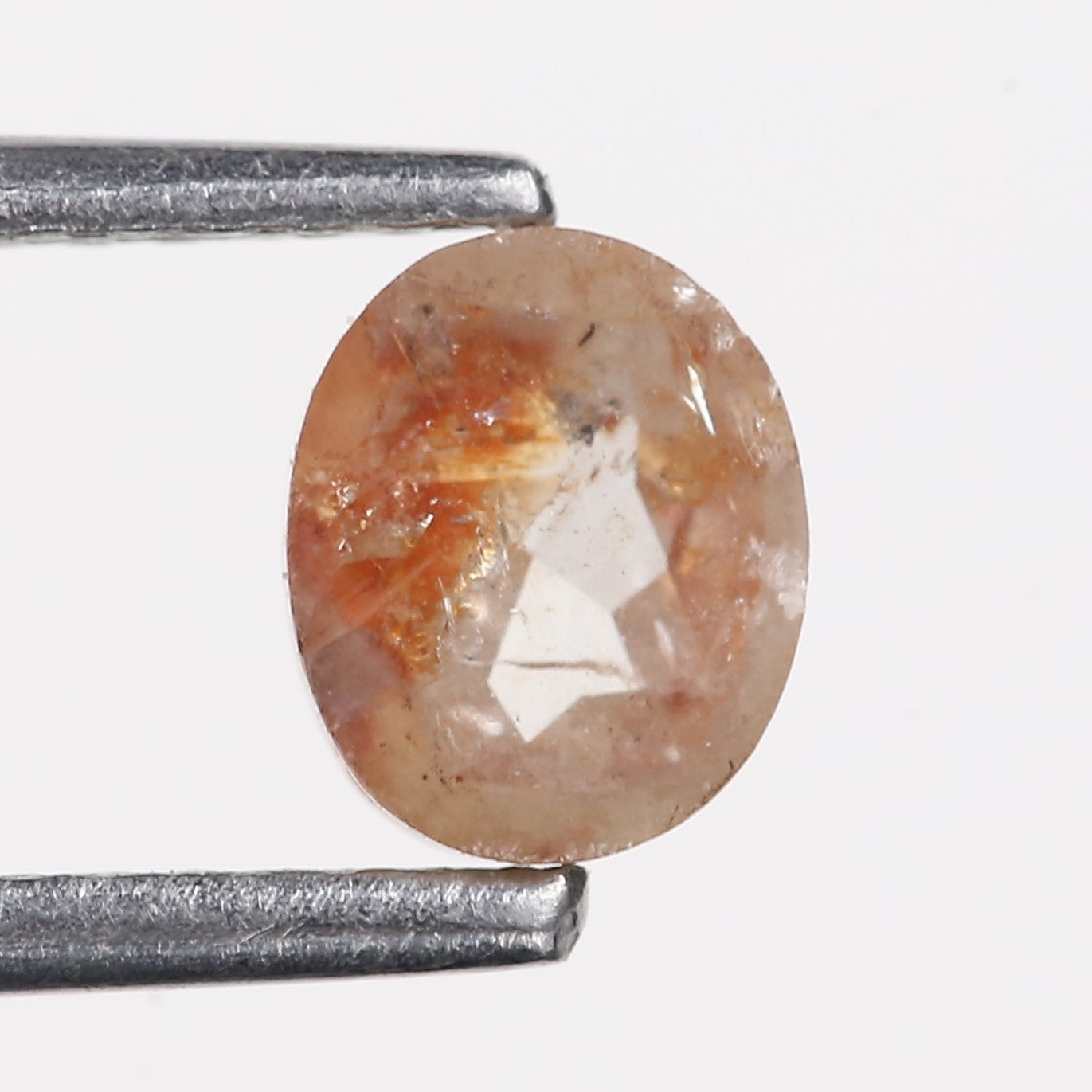 0.69 Carat Natural Orange Salt Pepper Oval Rosecut Diamond 5.62 MM