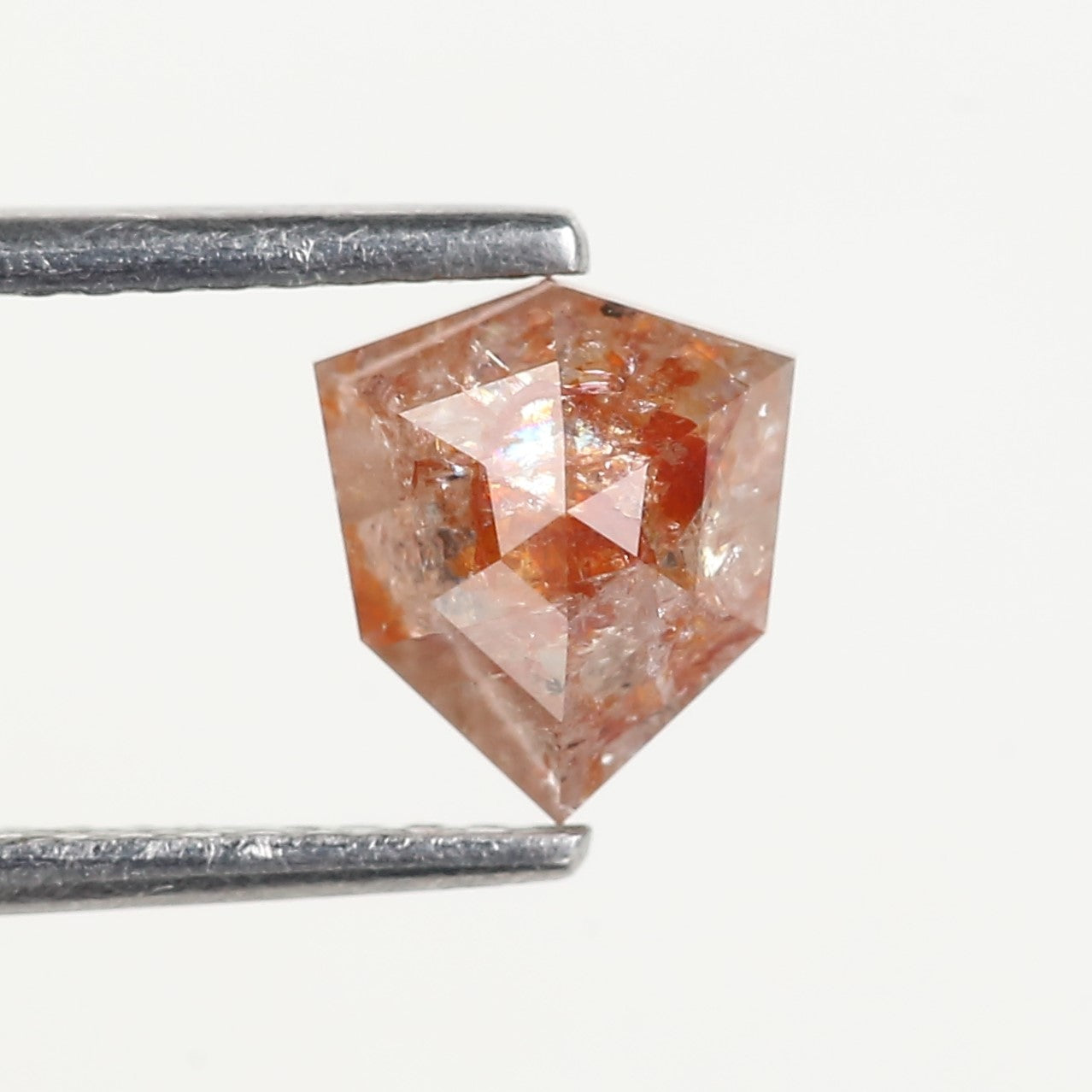 1.25 Carat Natural Shield Orange Red Salt and Pepper Diamond 7 MM
