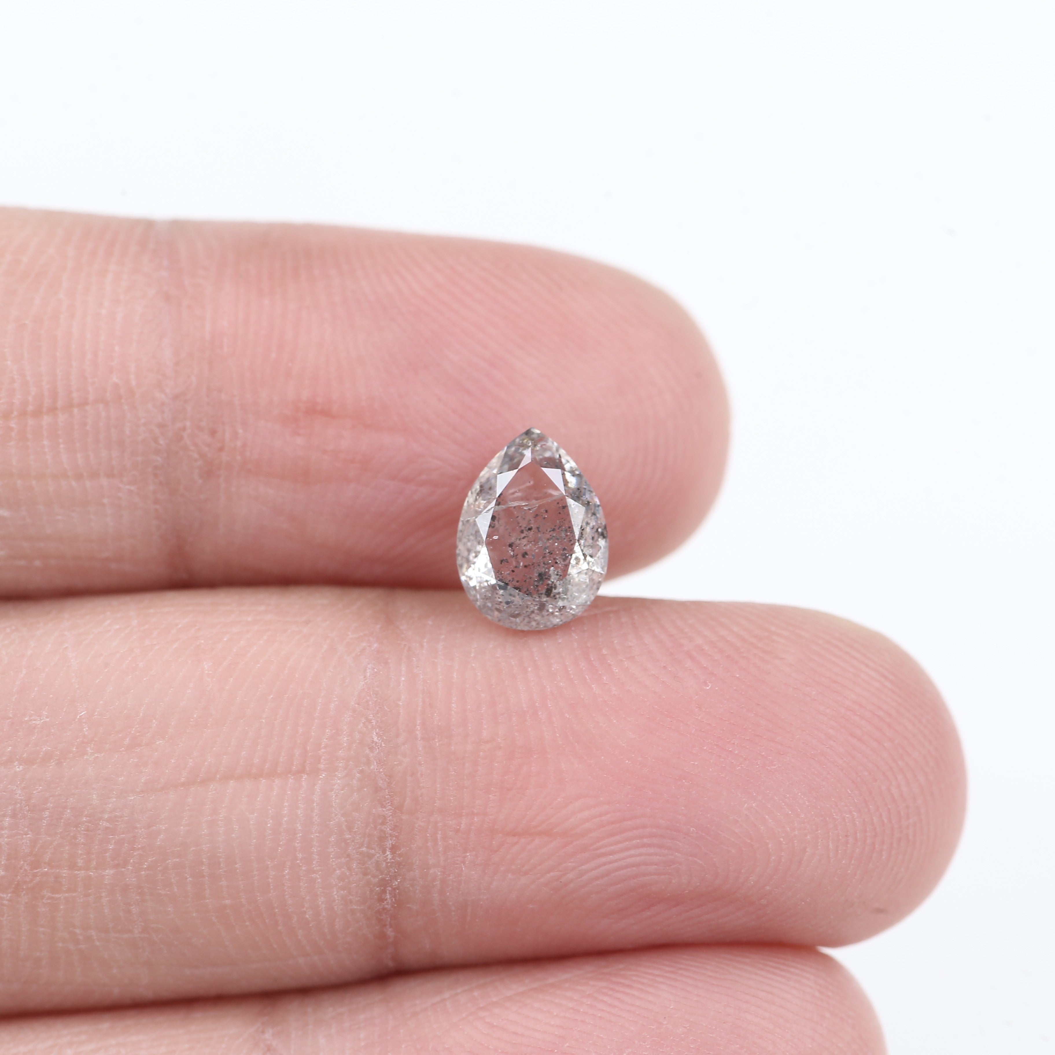 1.52 Carat Natural Pear Cut Fancy Grey Salt And Pepper Diamond 7.94 MM