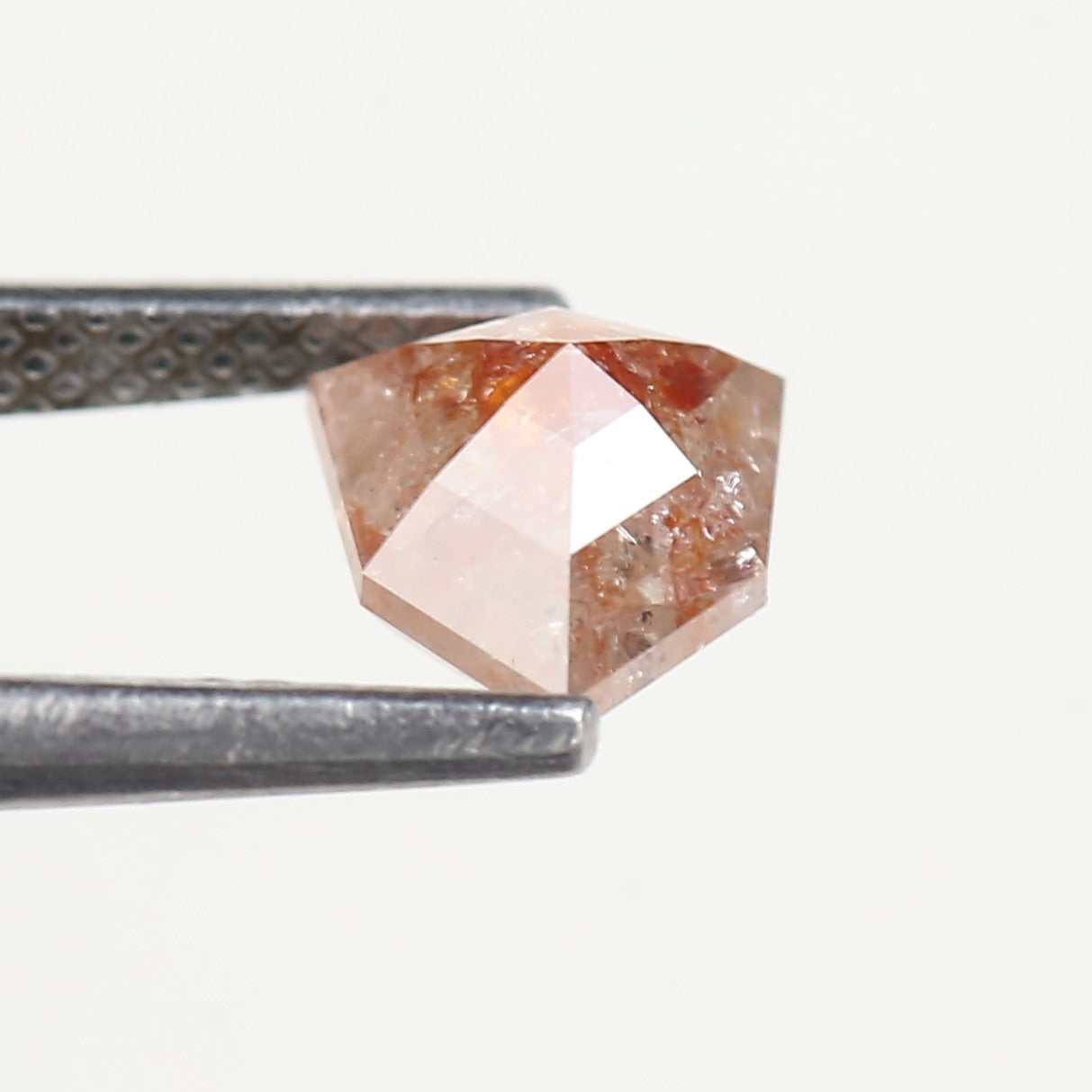 1.25 Carat Natural Shield Orange Red Salt and Pepper Diamond 7 MM