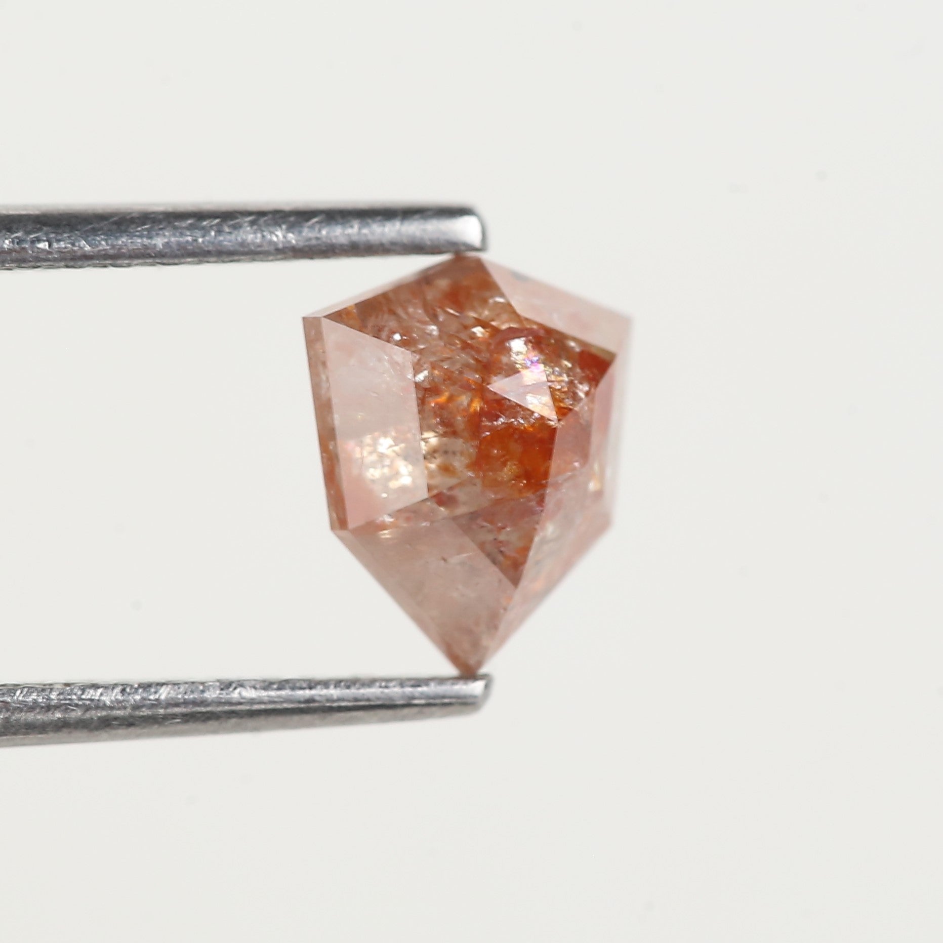 1.25 Carat Natural Shield Orange Red Salt and Pepper Diamond 7 MM