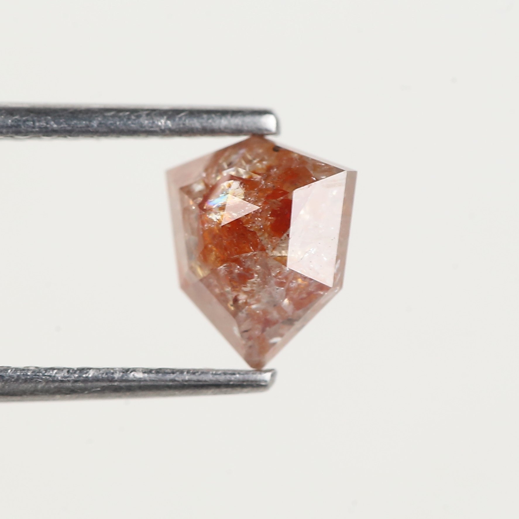 1.25 Carat Natural Shield Orange Red Salt and Pepper Diamond 7 MM