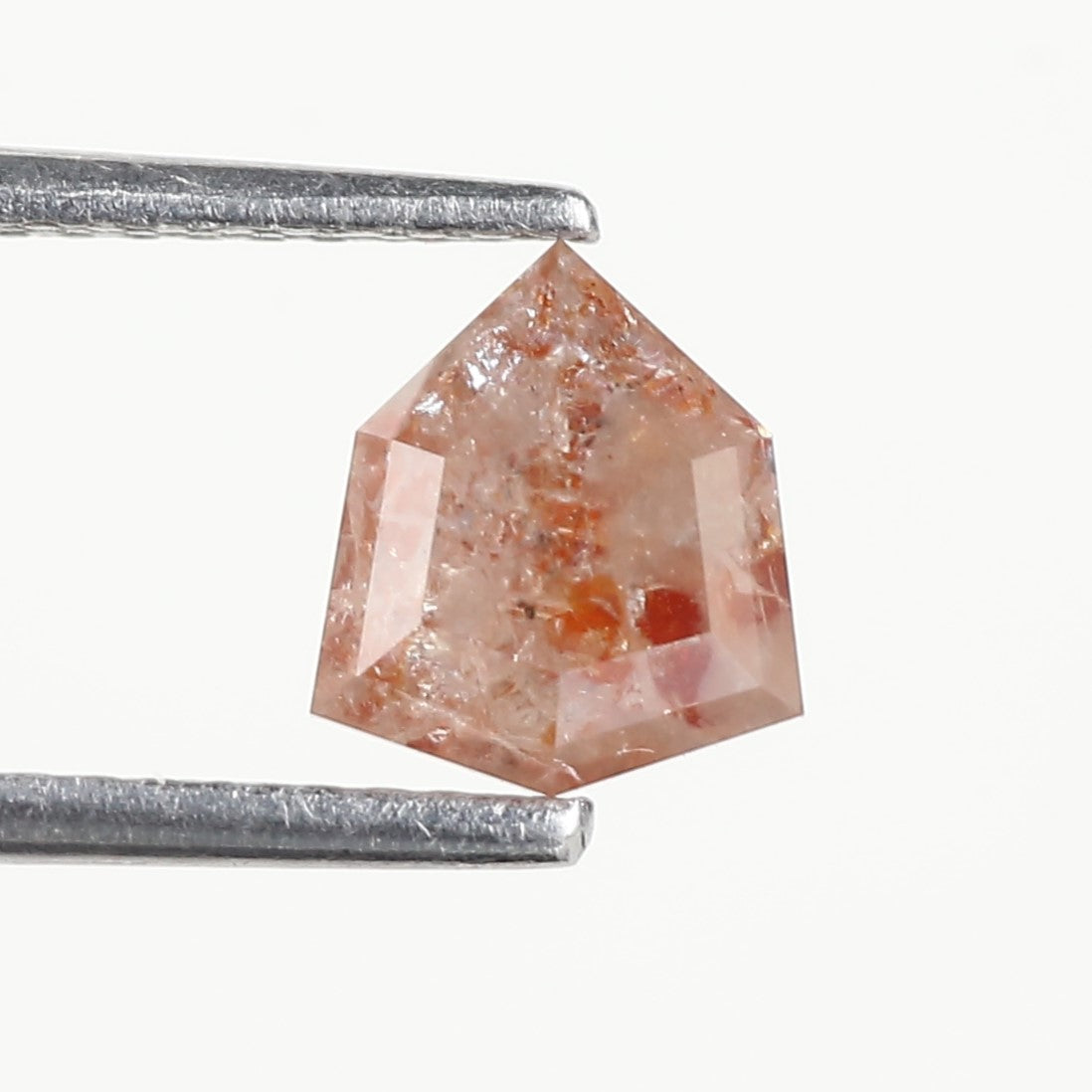 1.25 Carat Natural Shield Orange Red Salt and Pepper Diamond 7 MM