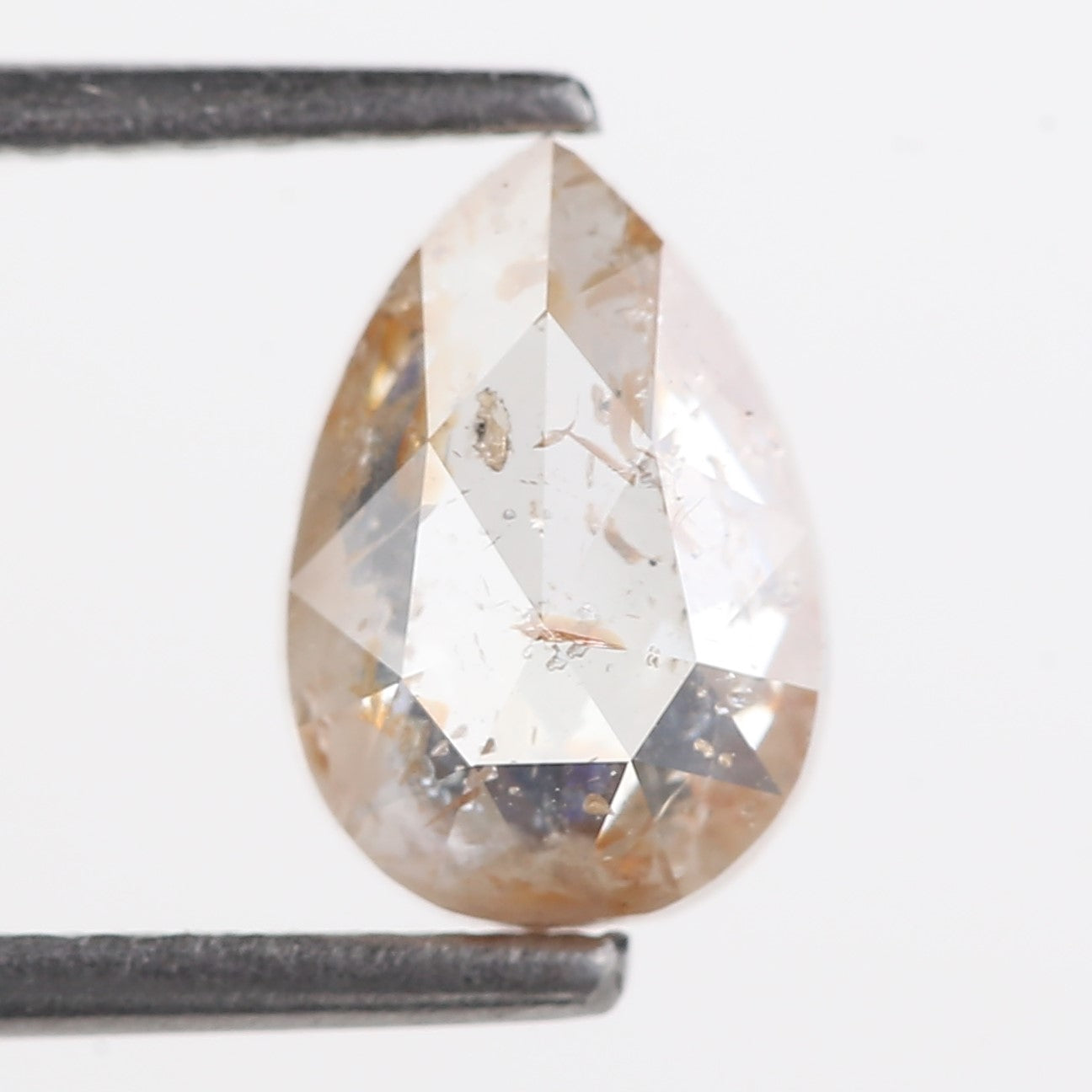 1.29 Carat Natural Orange Pear Salt And Pepper Loose Diamond 8.25 MM