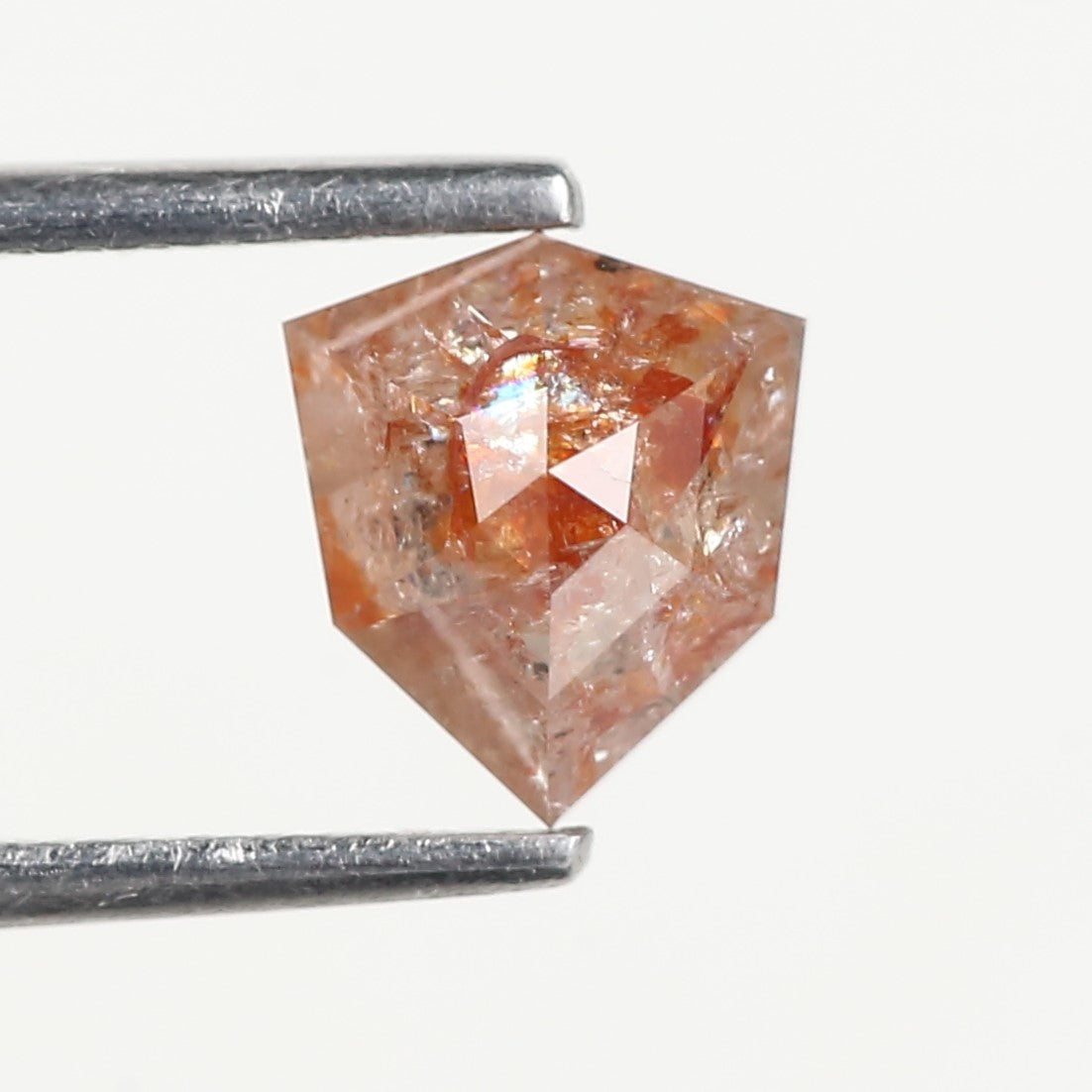 1.25 Carat Natural Shield Orange Red Salt and Pepper Diamond 7 MM