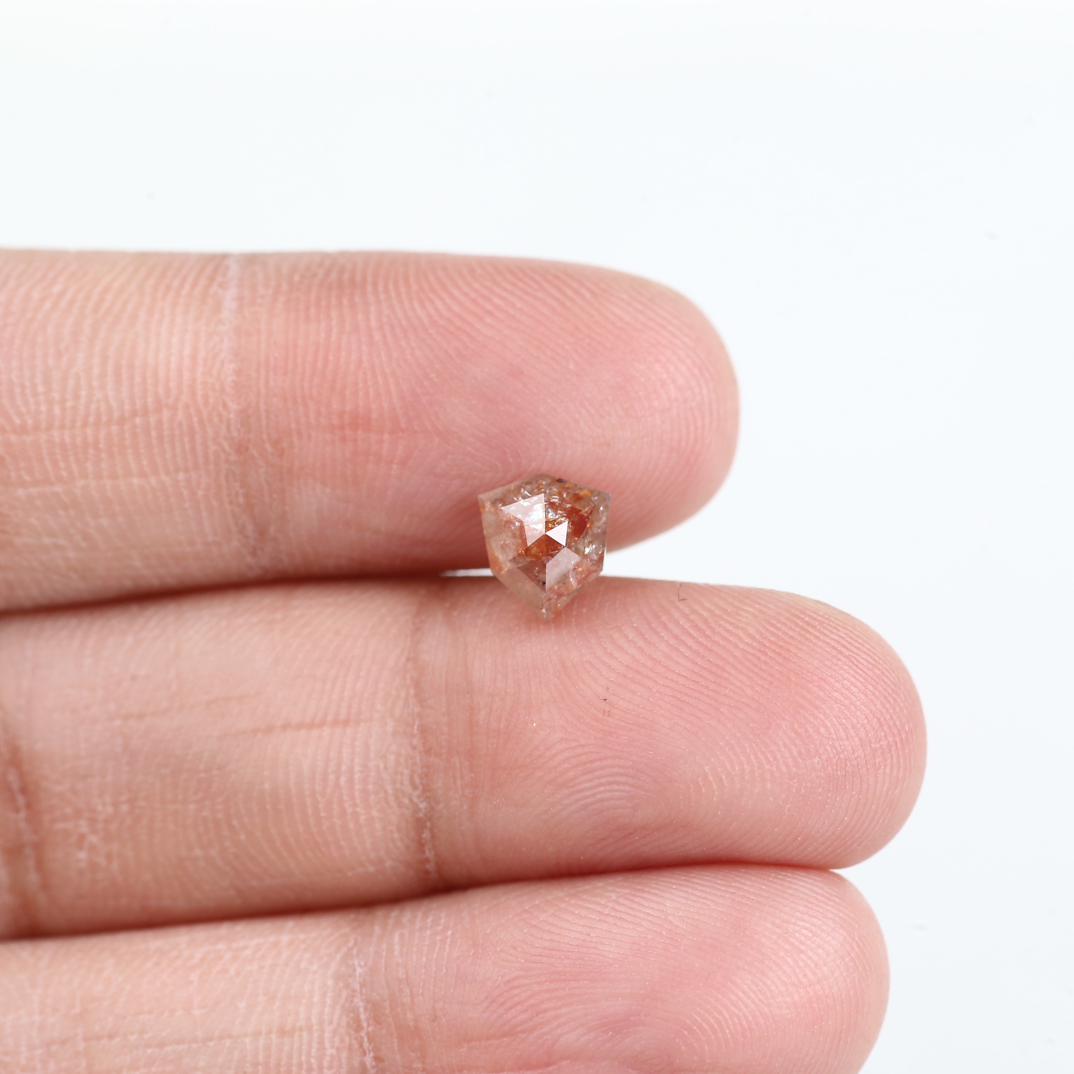 1.25 Carat Natural Shield Orange Red Salt and Pepper Diamond 7 MM