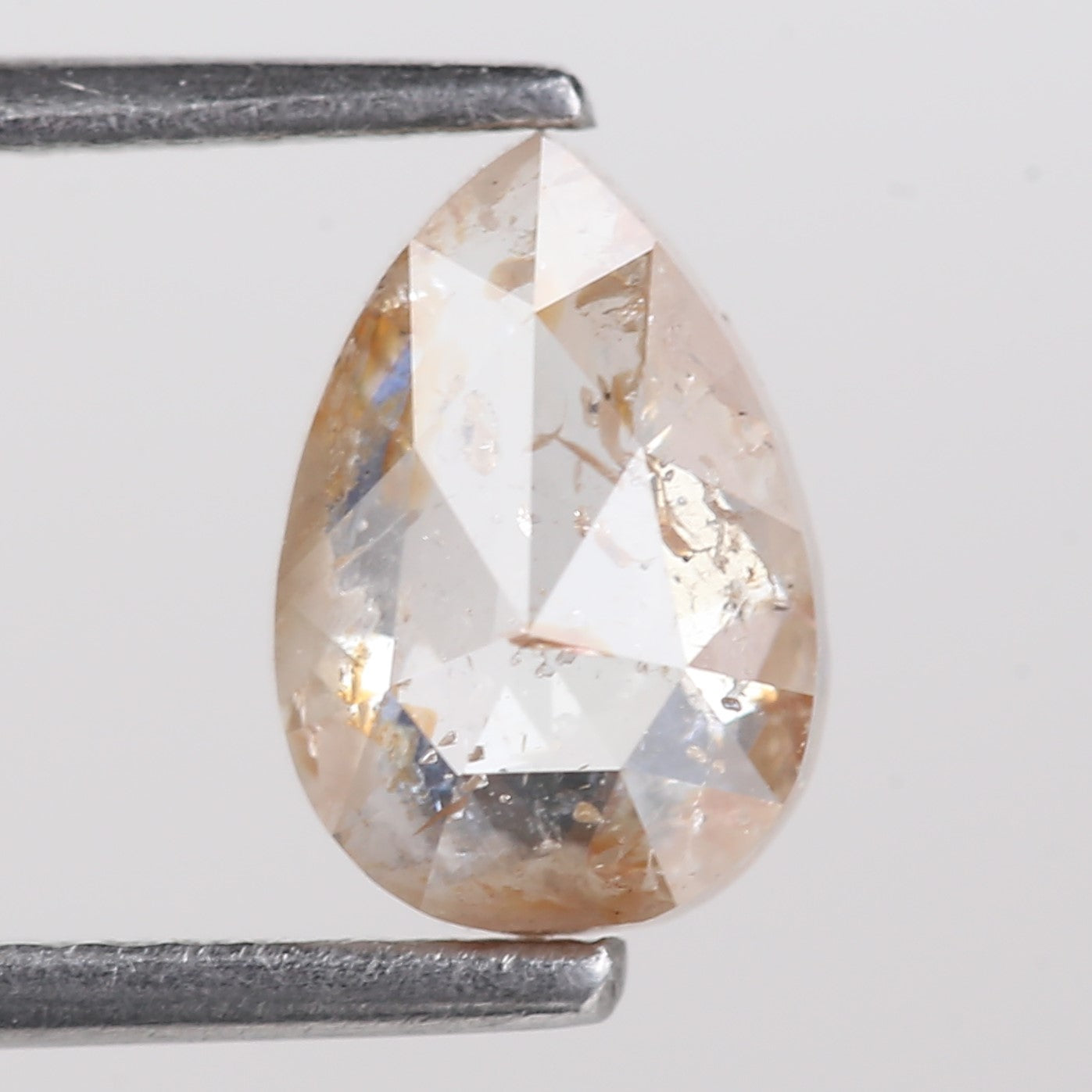 1.29 Carat Natural Orange Pear Salt And Pepper Loose Diamond 8.25 MM