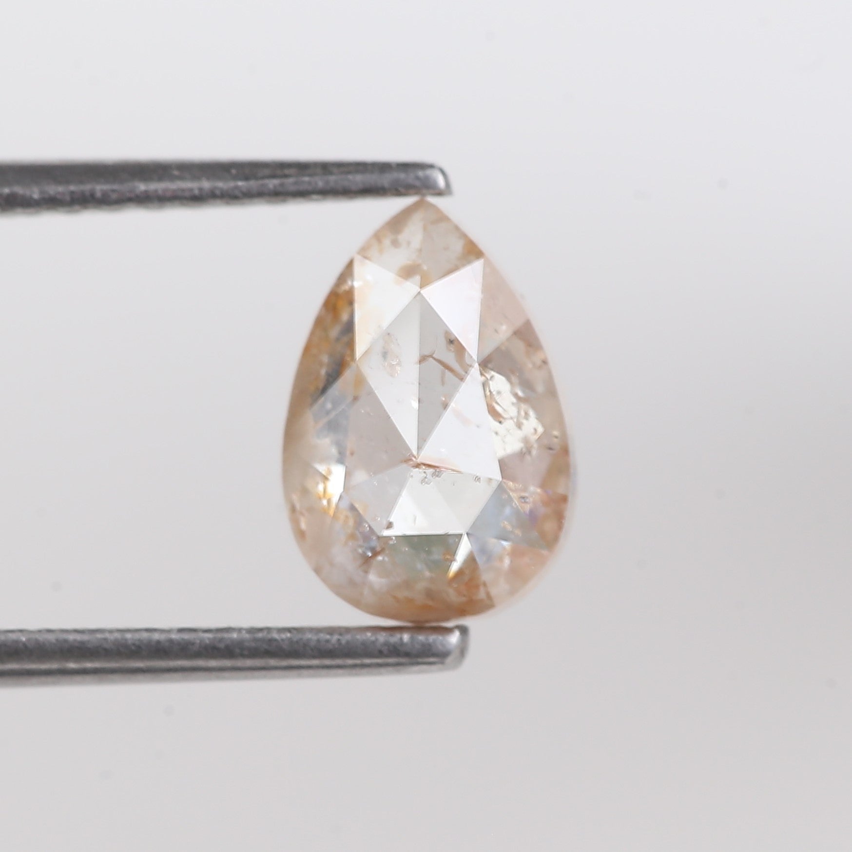 1.29 Carat Natural Orange Pear Salt And Pepper Loose Diamond 8.25 MM