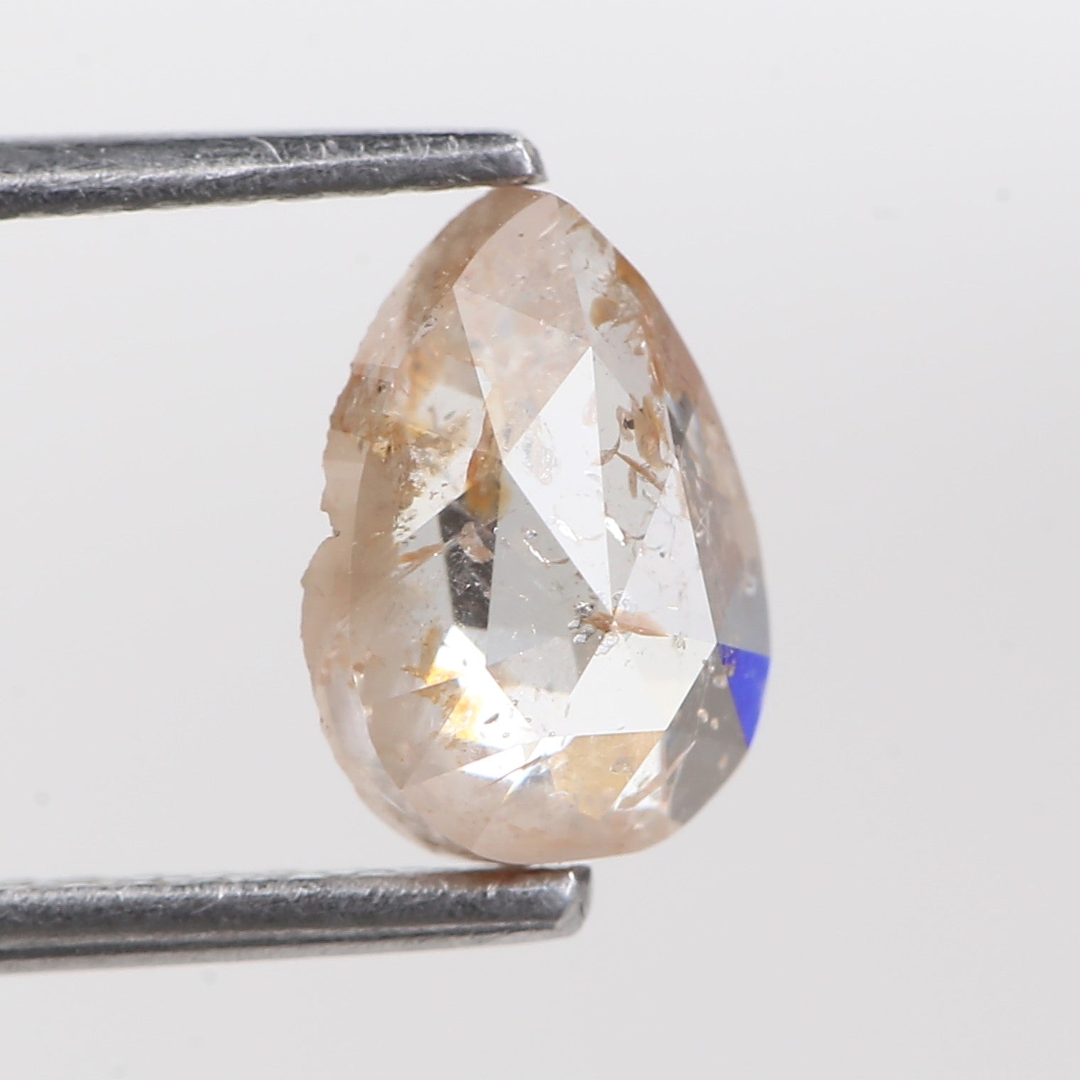 1.29 Carat Natural Orange Pear Salt And Pepper Loose Diamond 8.25 MM