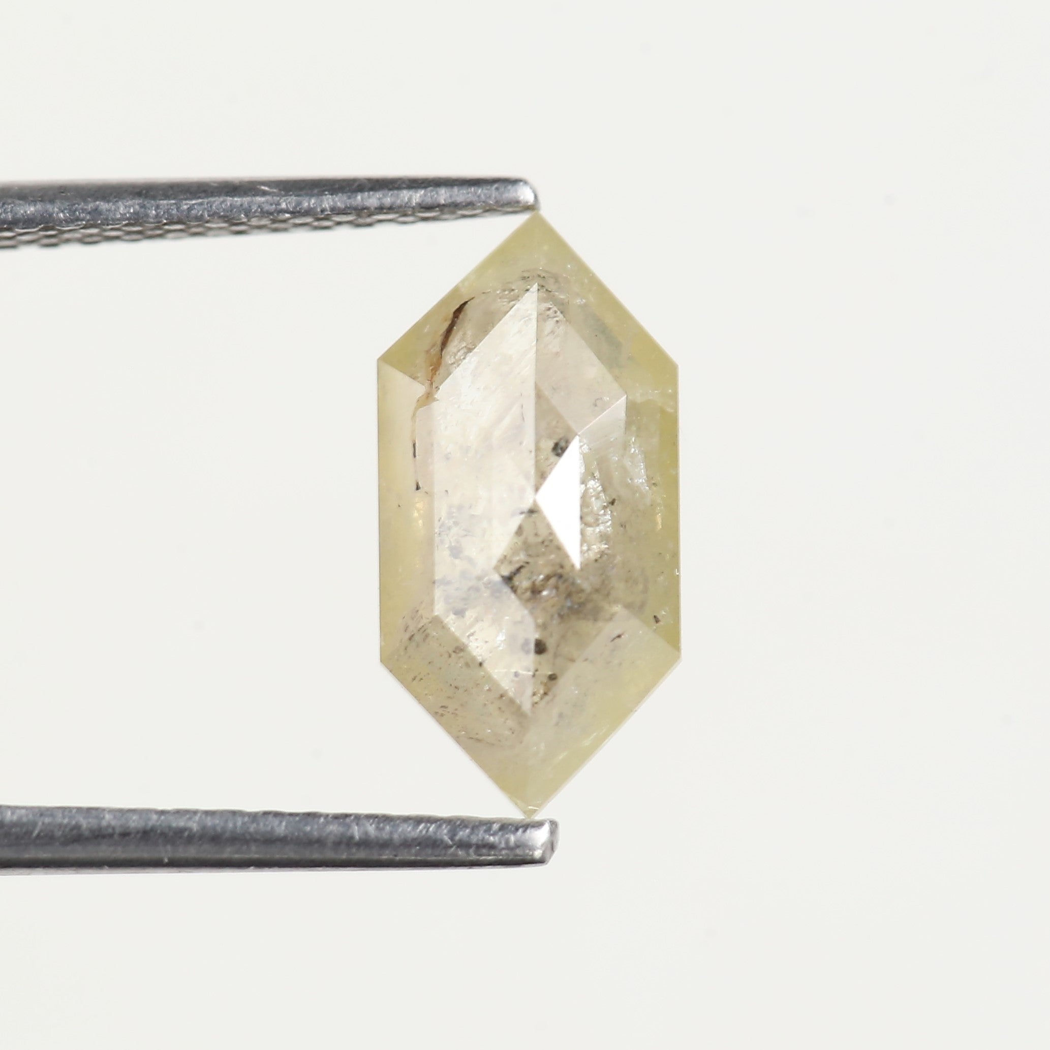 1.66 Carat Natural Elongated Hexagon Salt and Pepper Diamond 11.70 MM