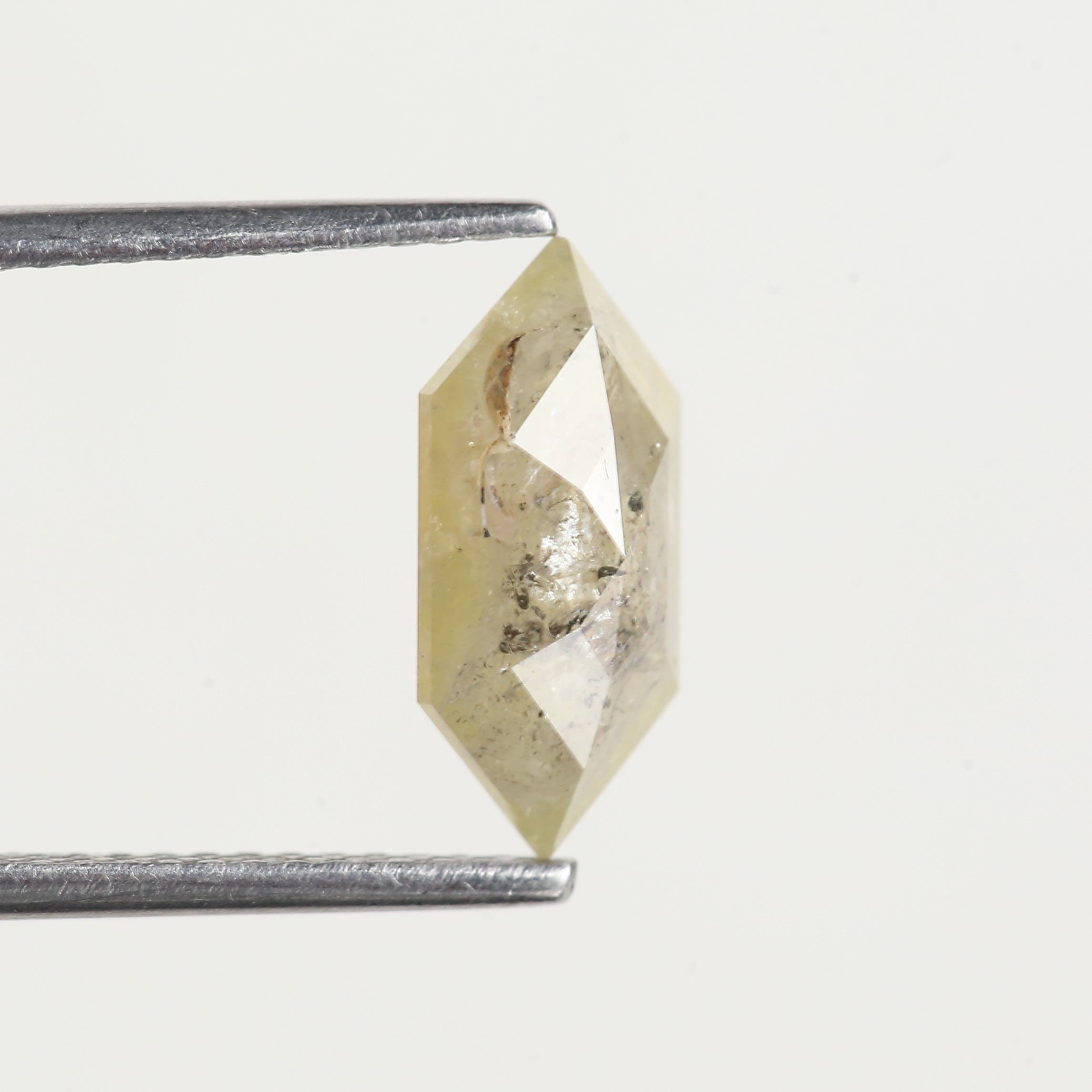 1.66 Carat Natural Elongated Hexagon Salt and Pepper Diamond 11.70 MM