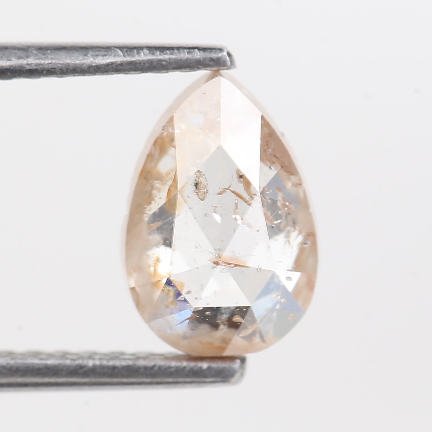 1.29 Carat Natural Orange Pear Salt And Pepper Loose Diamond 8.25 MM