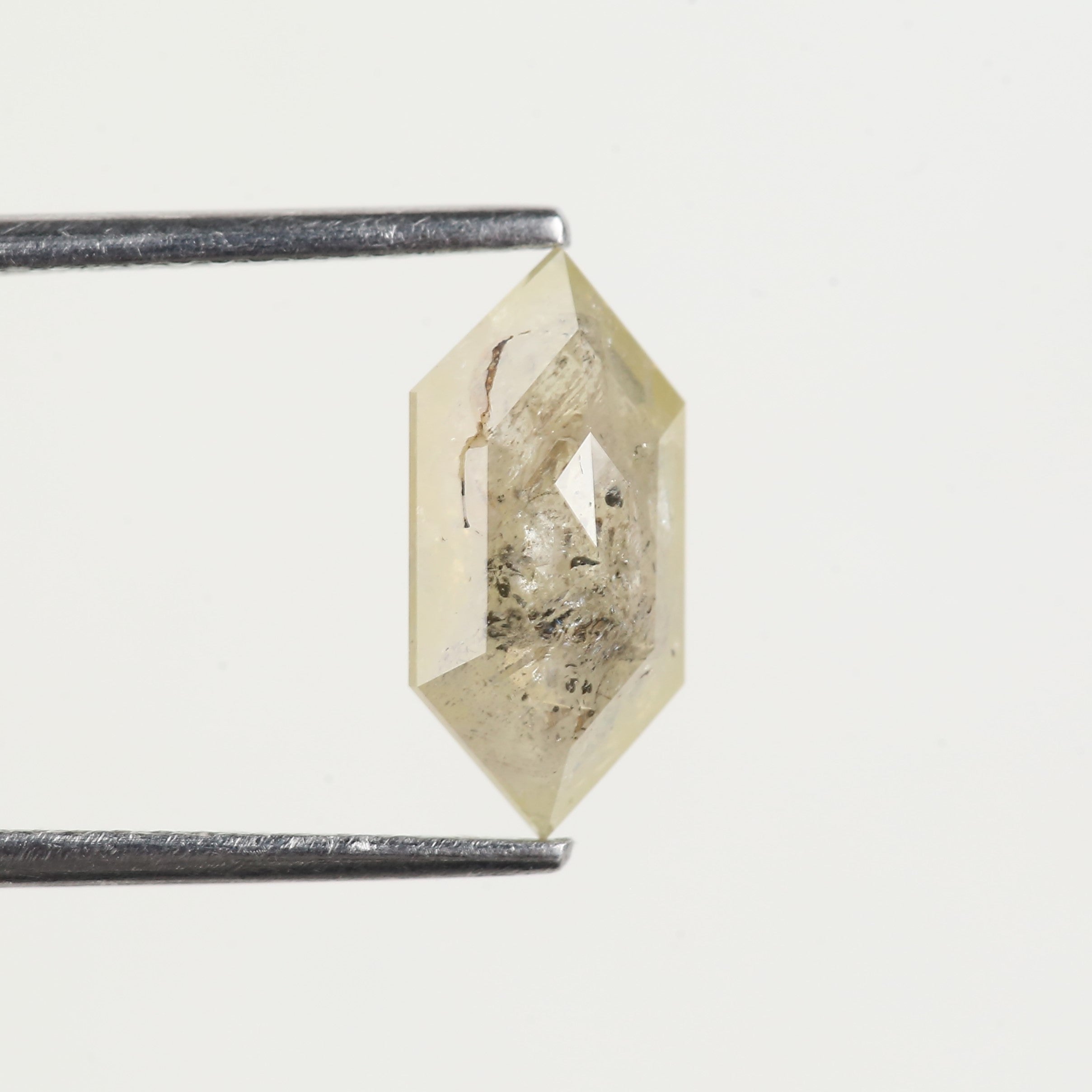 1.66 Carat Natural Elongated Hexagon Salt and Pepper Diamond 11.70 MM