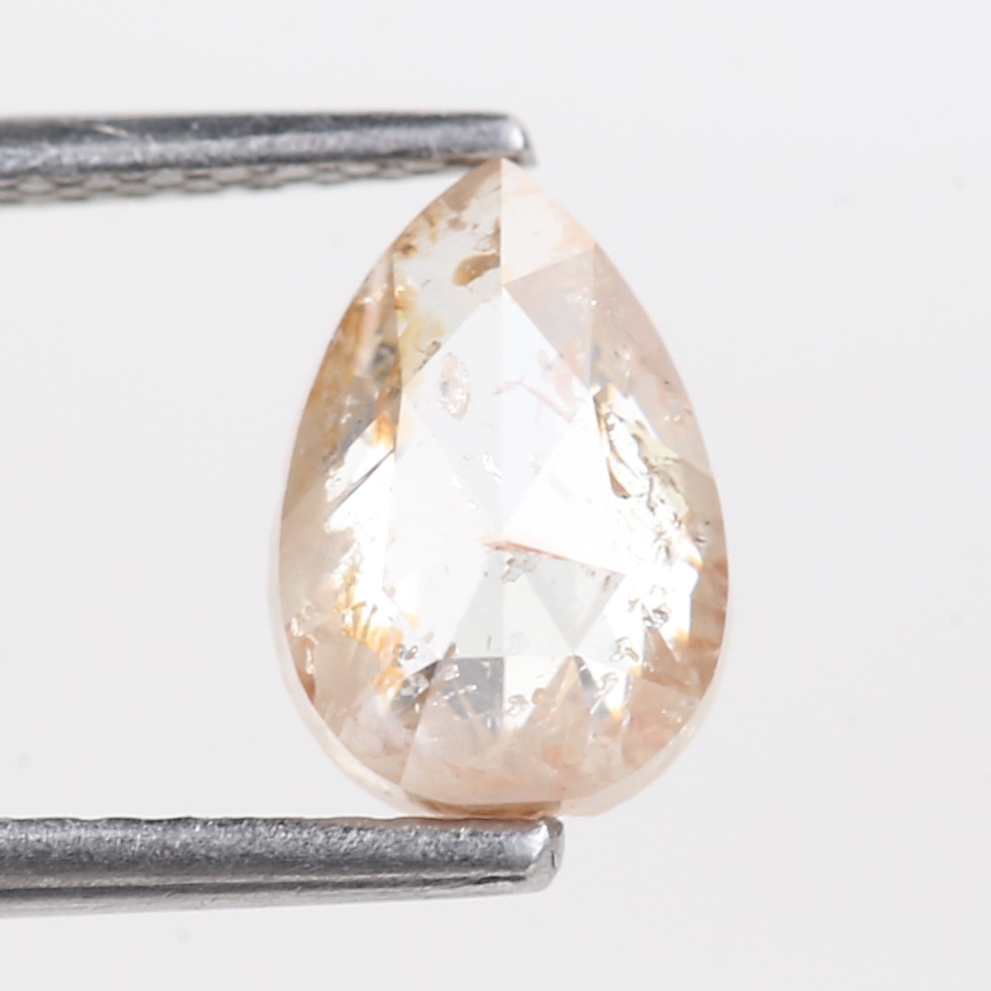 1.29 Carat Natural Orange Pear Salt And Pepper Loose Diamond 8.25 MM