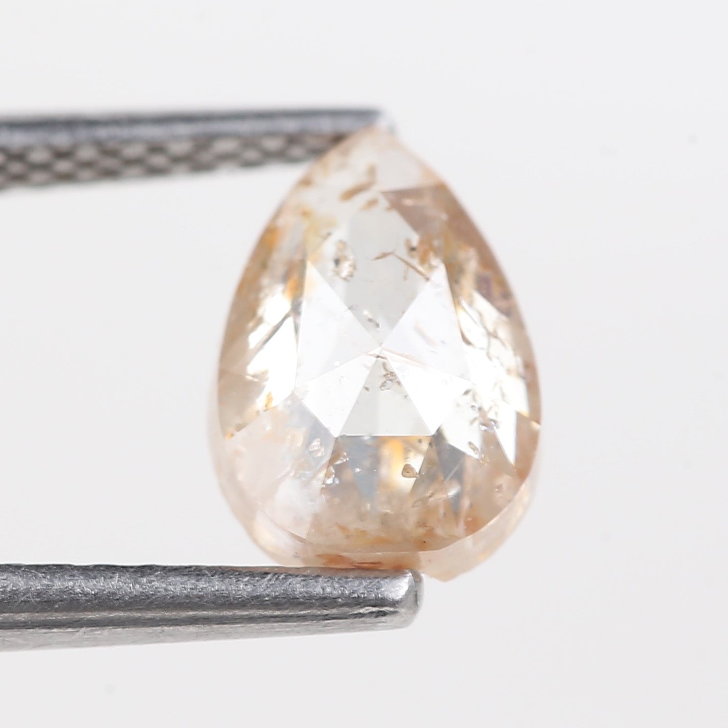 1.29 Carat Natural Orange Pear Salt And Pepper Loose Diamond 8.25 MM