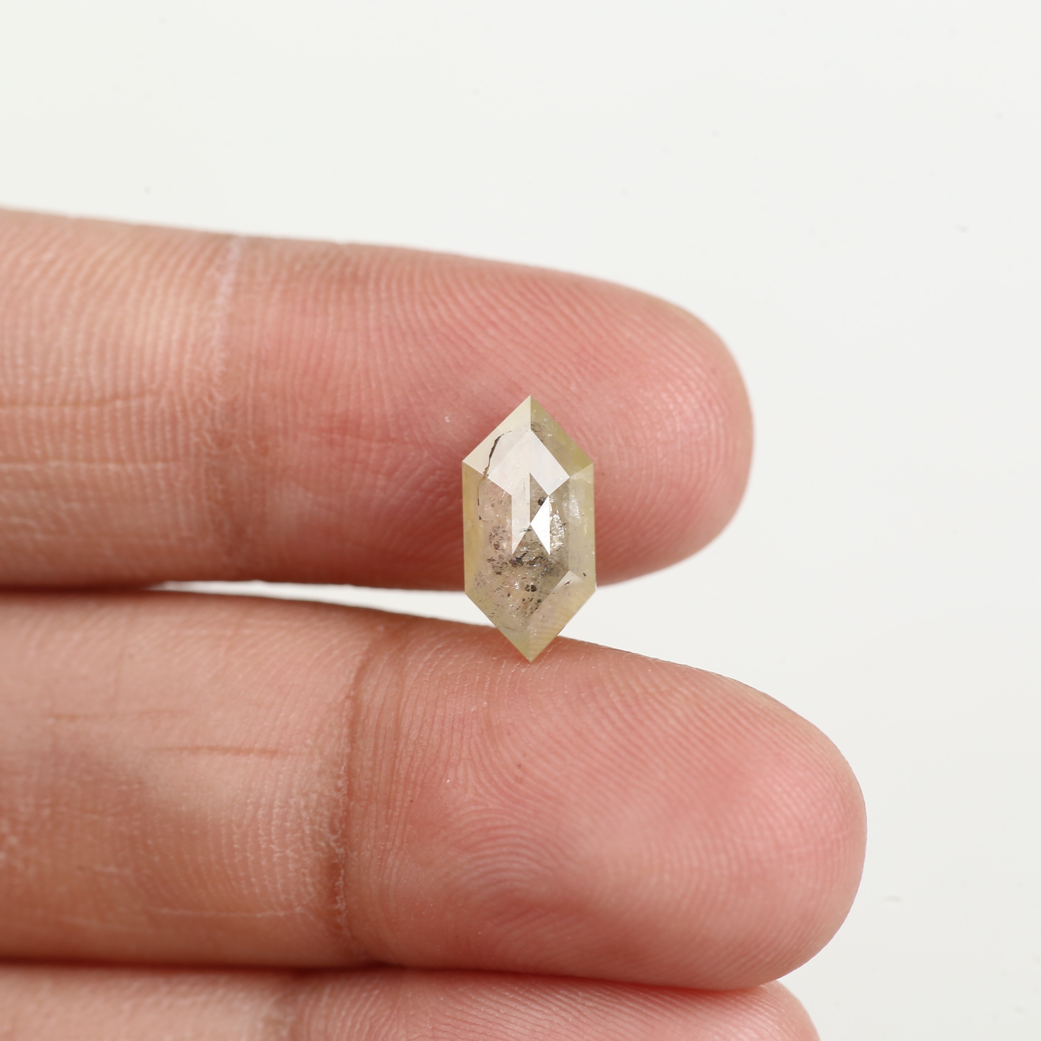 1.66 Carat Natural Elongated Hexagon Salt and Pepper Diamond 11.70 MM