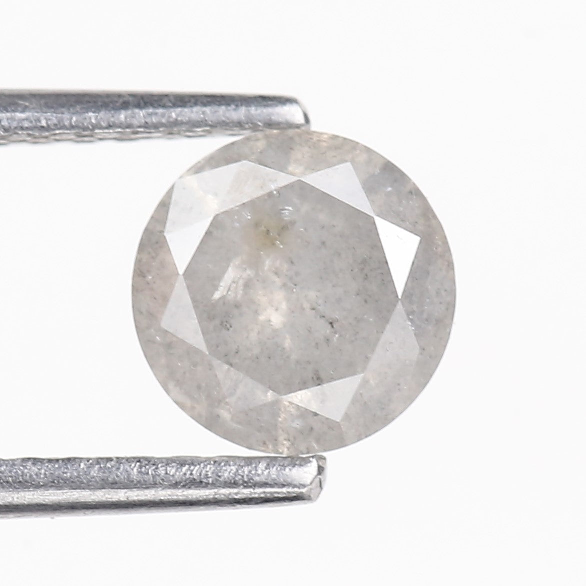 0.81 Carat Natural Gray Round Salt and Pepper Diamond 7.18 MM