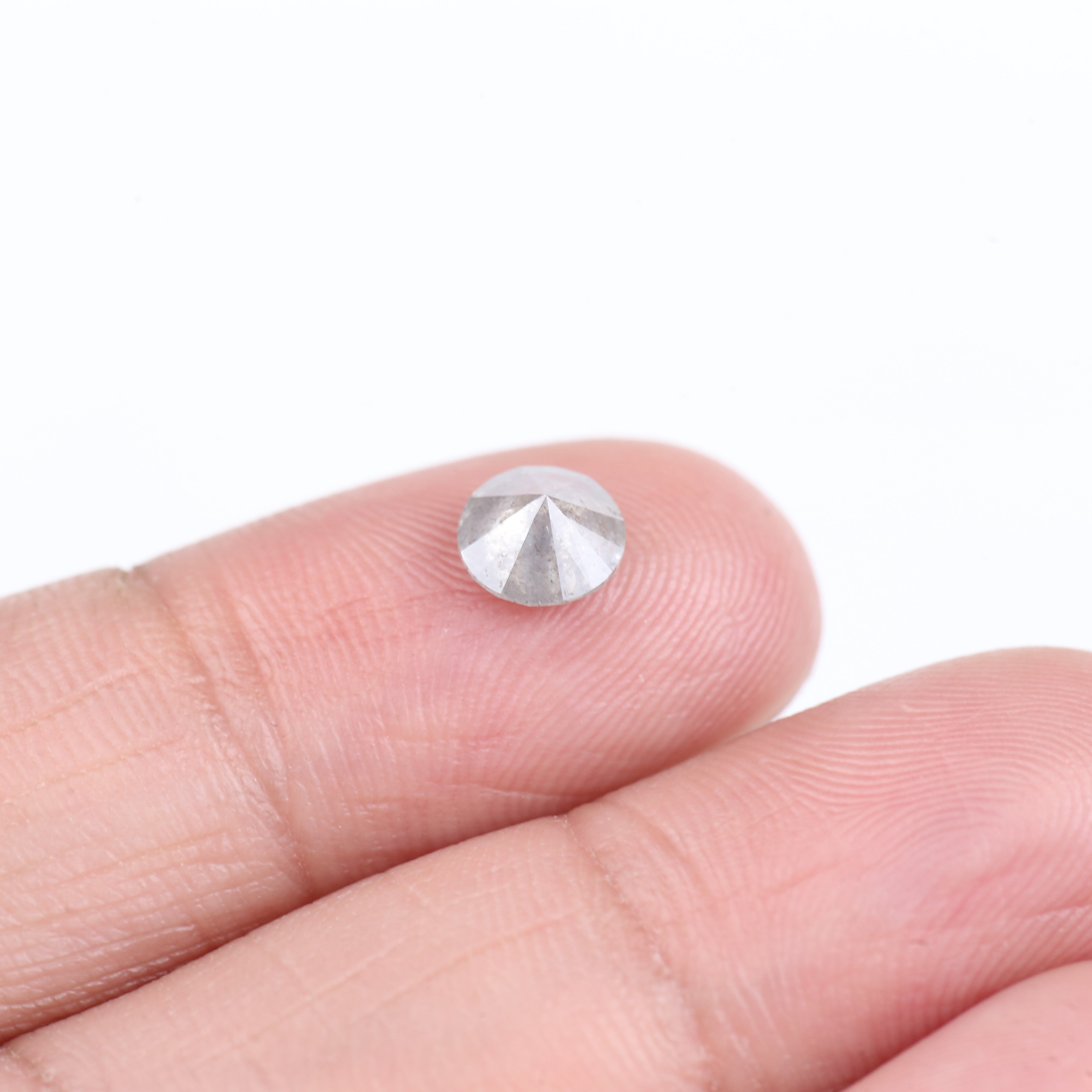 0.81 Carat Natural Gray Round Salt and Pepper Diamond 7.18 MM