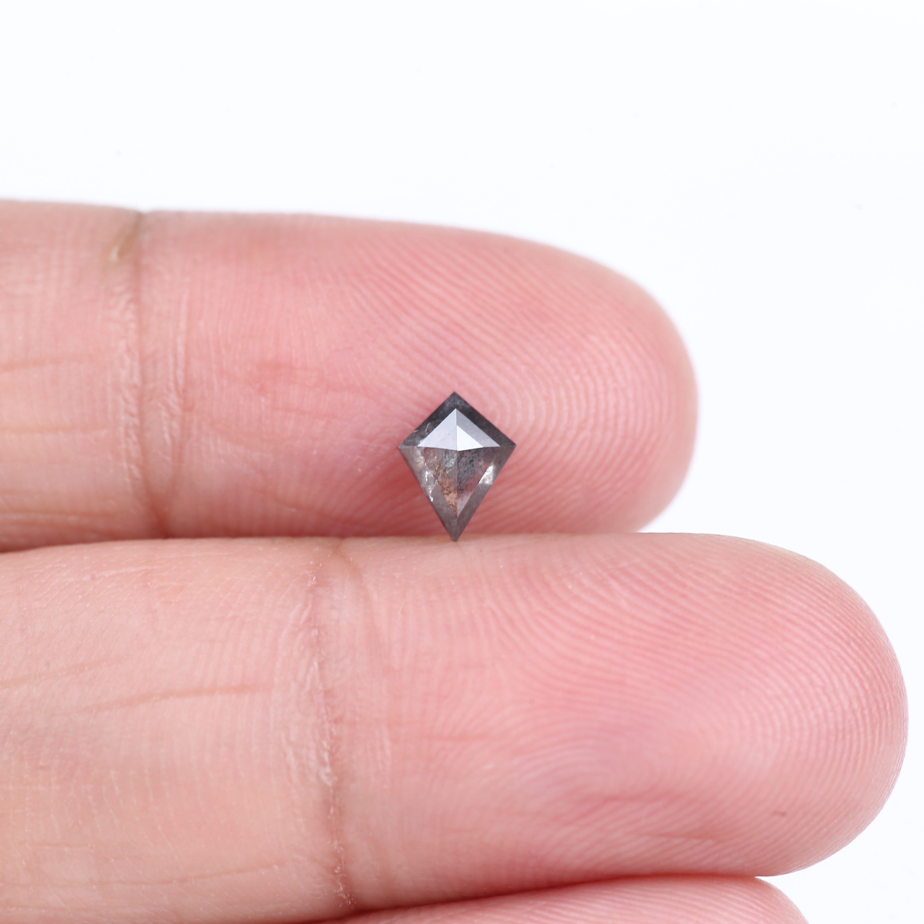 0.37 Carat Natural Gray Kite Cut Salt And Pepper Diamond 6.20 MM