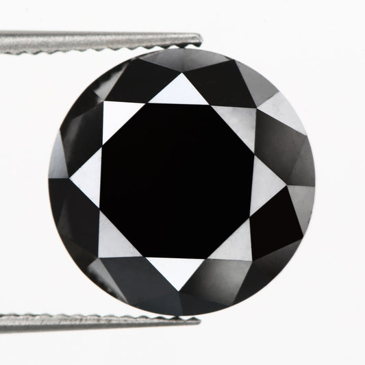 aaa fancy black round brilliant cut diamond 2.50 ct