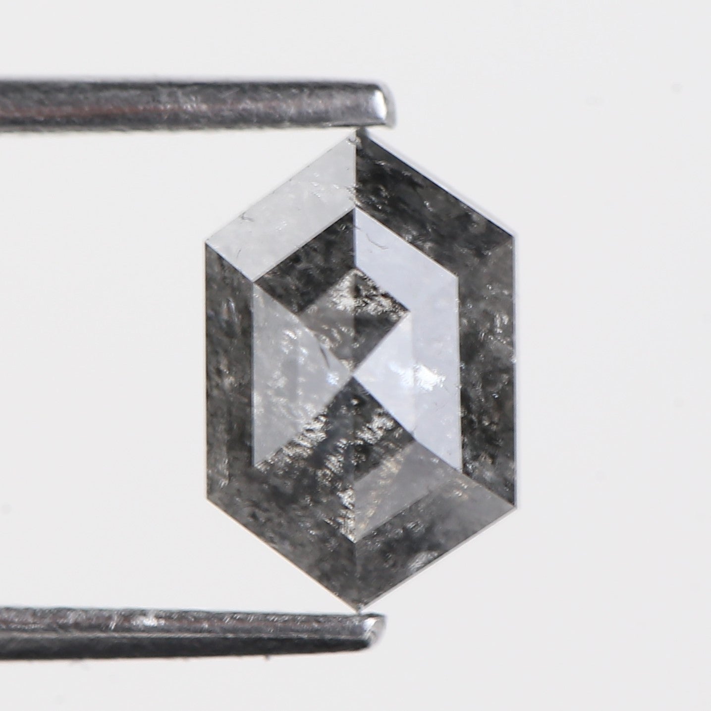 1.41 Carat Hexagon Salt And Pepper Diamond For Hex Ring 8.83 MM