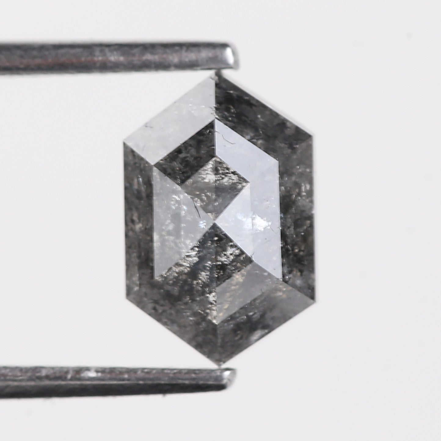 1.41 Carat Hexagon Salt And Pepper Diamond For Hex Ring 8.83 MM