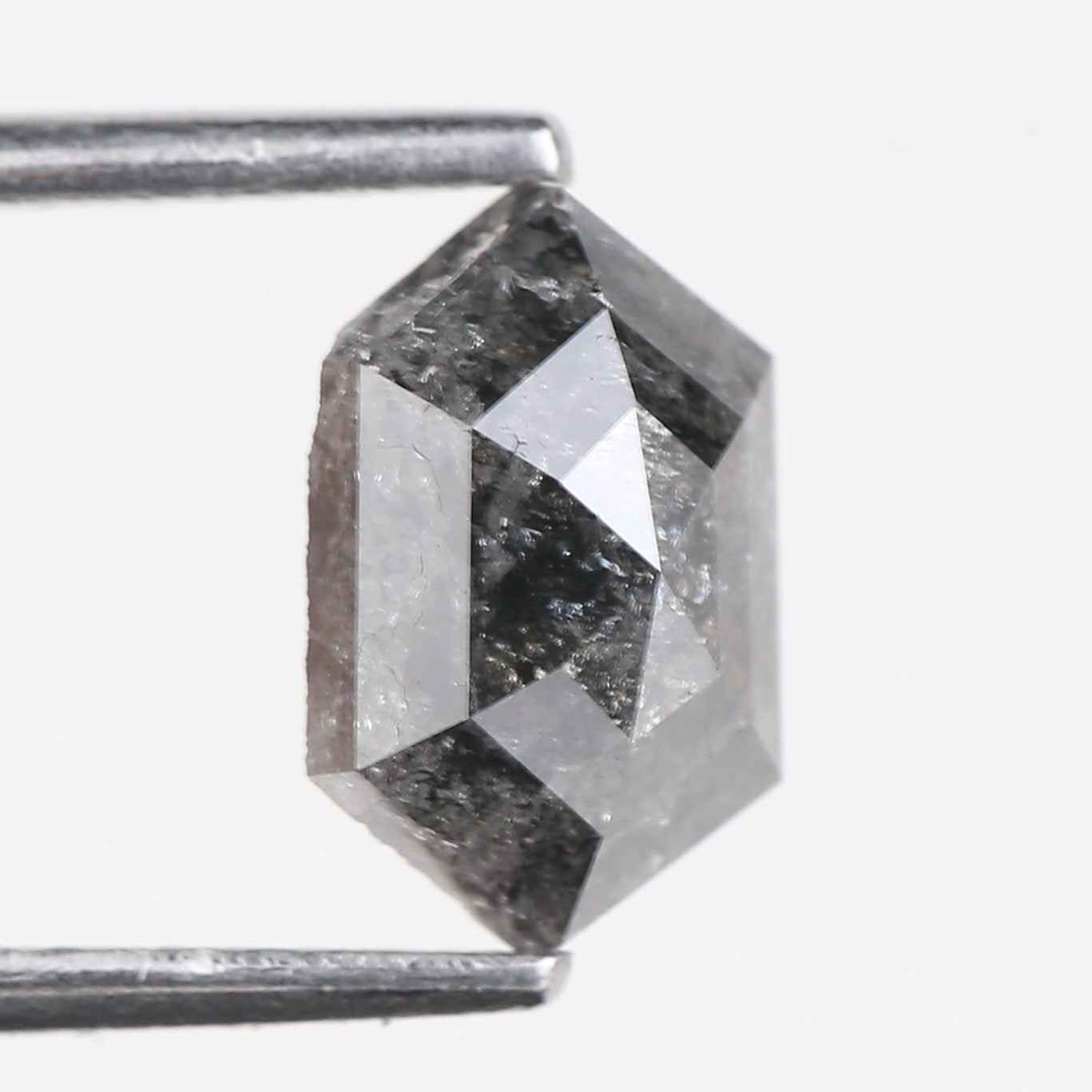 1.41 Carat Hexagon Salt And Pepper Diamond For Hex Ring 8.83 MM