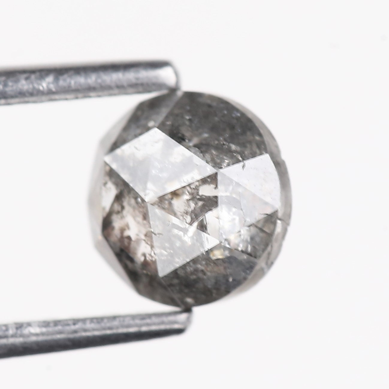0.83 Carat Natural Gray Rose Cut Salt And Pepper Diamond 5.60 MM