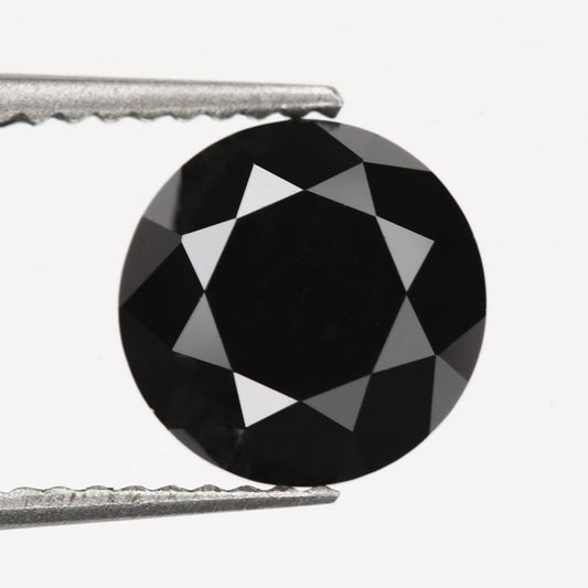 aaa black 6 mm round cut black diamond supplier