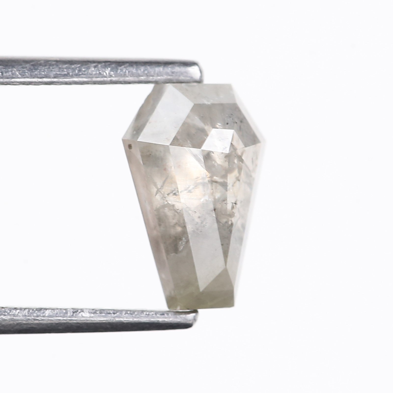 1.14 Carat Natural Gray Coffin Cut Salt And Pepper Diamond 8.28 MM